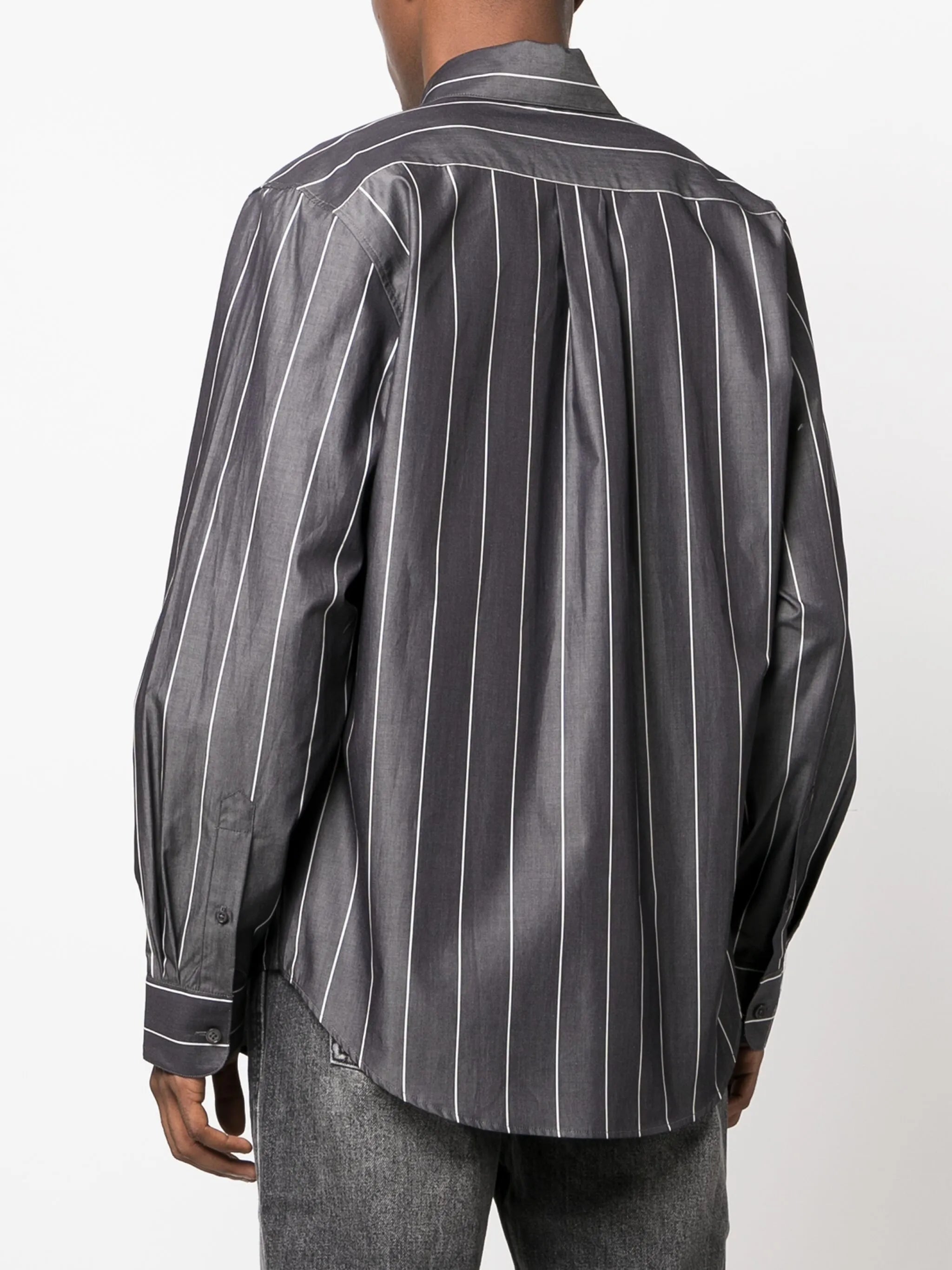 vertical-stripe long-sleeve shirt