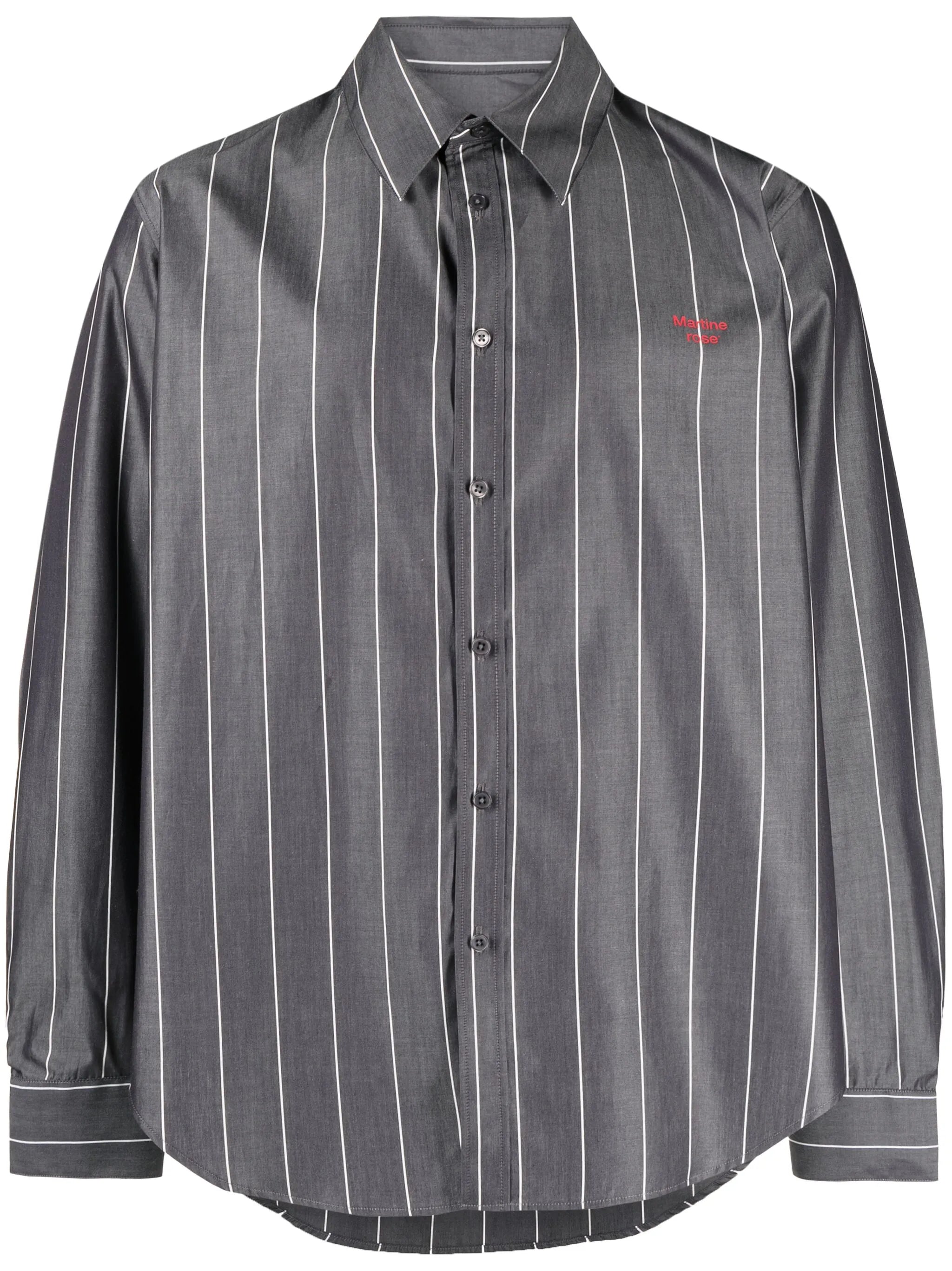 vertical-stripe long-sleeve shirt