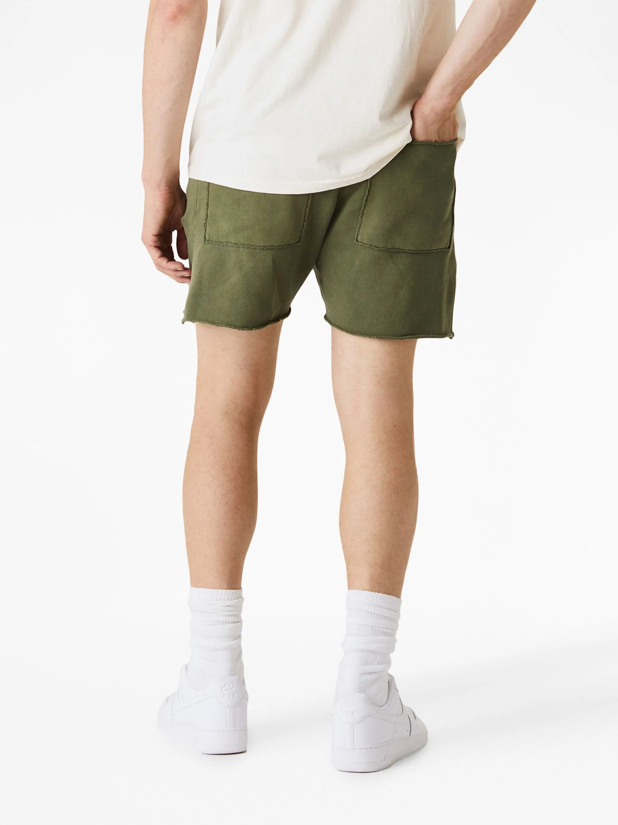 drawstring cotton track shorts
