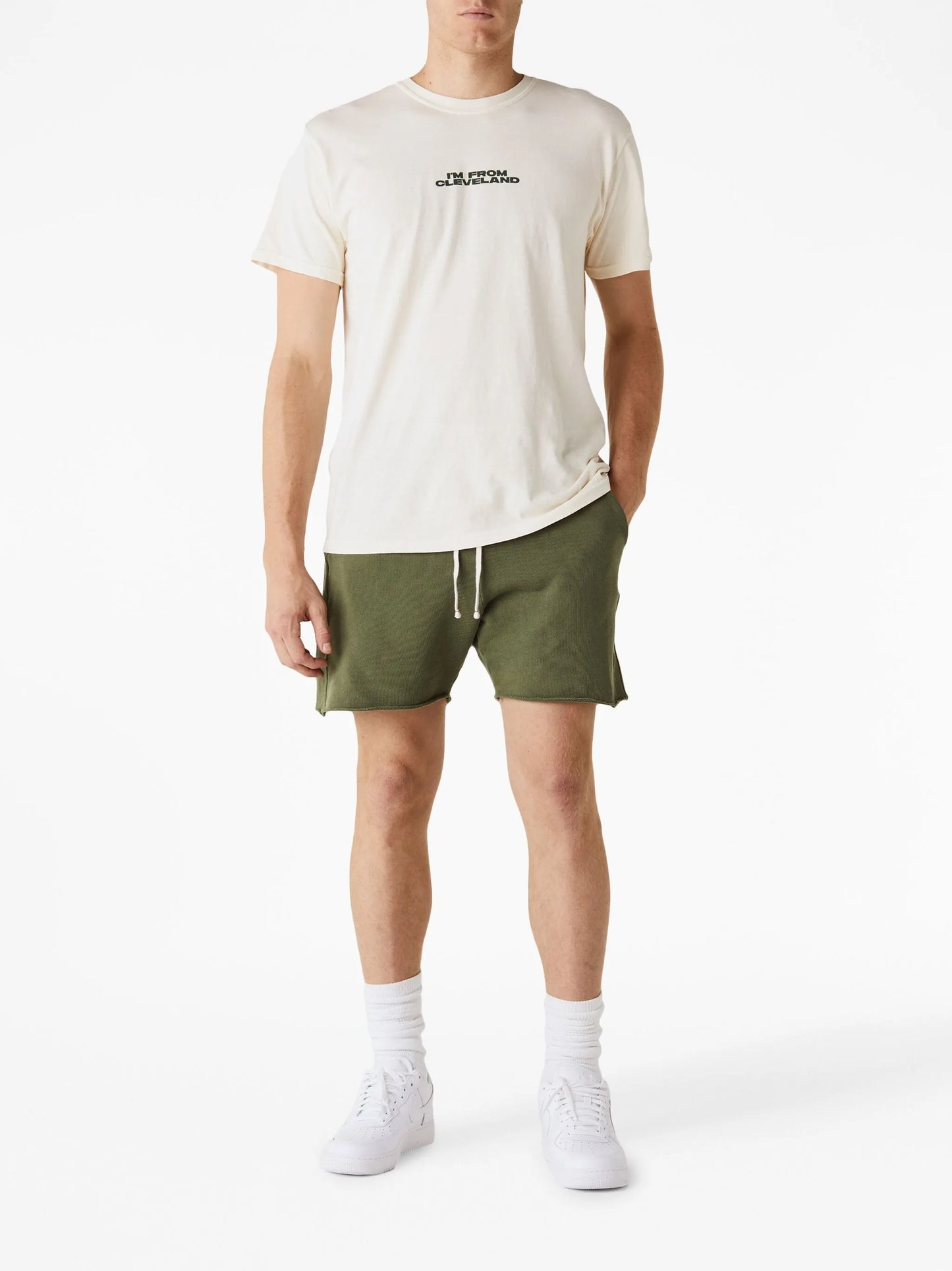 drawstring cotton track shorts