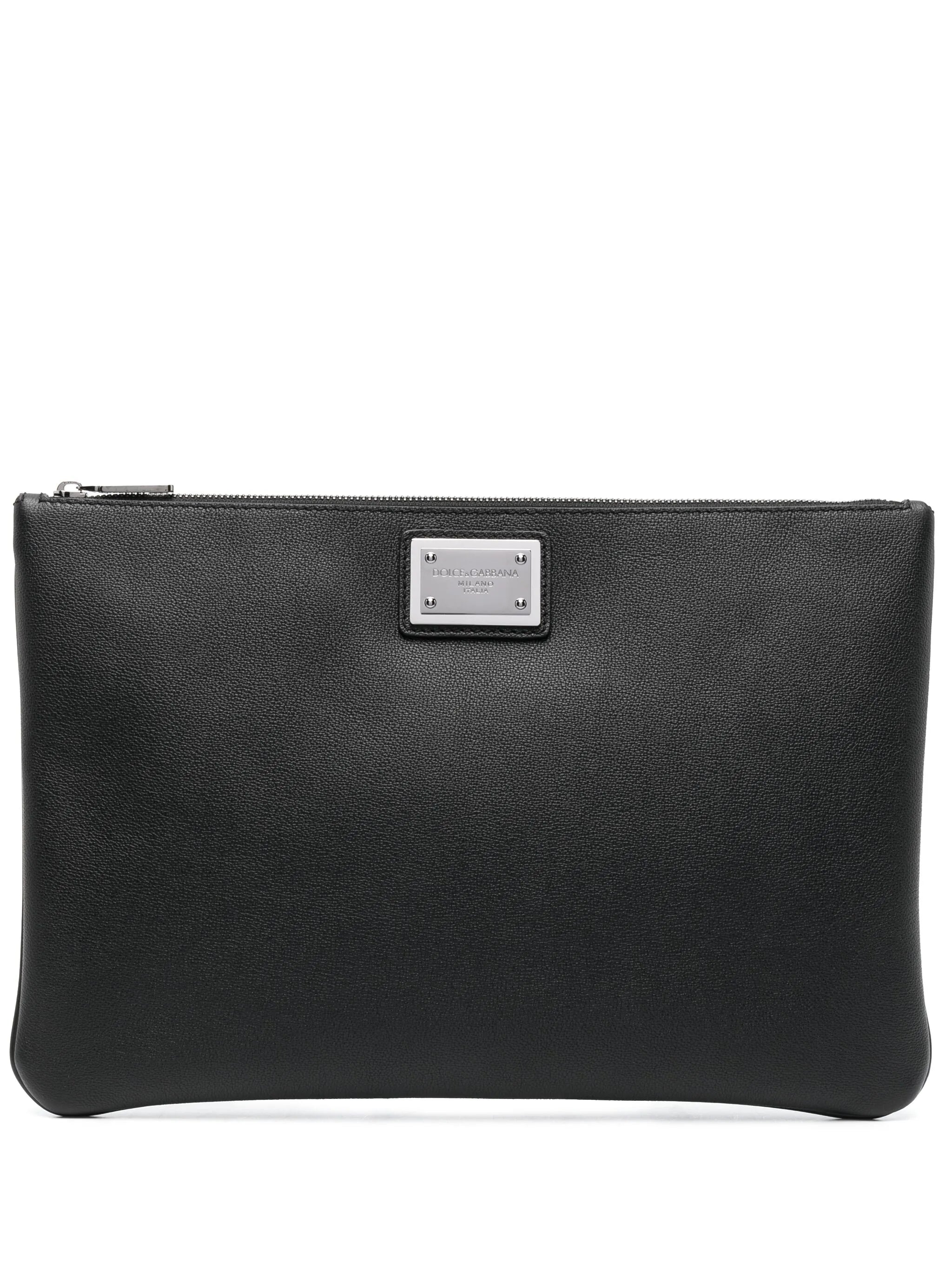 logo-plaque clutch bag