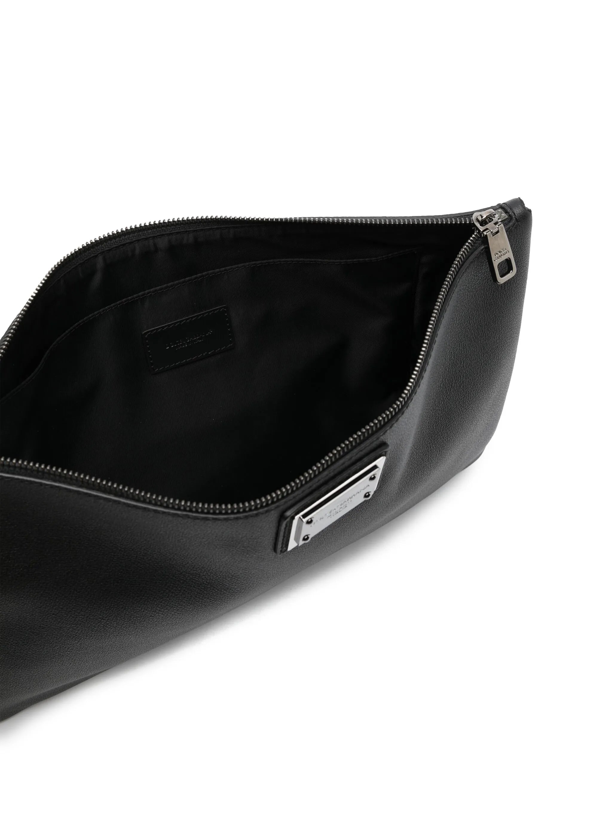 logo-plaque clutch bag