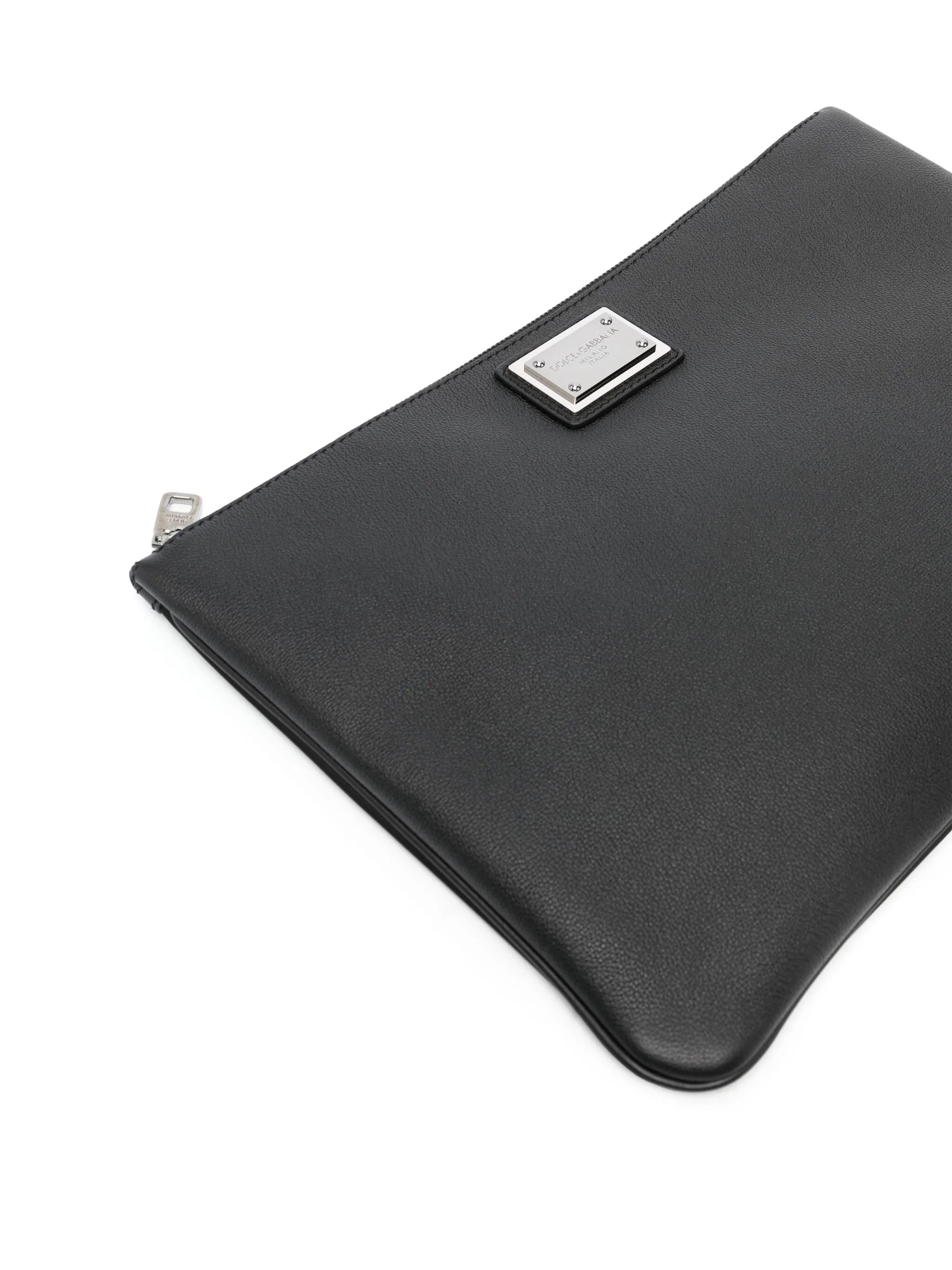 logo-plaque clutch bag