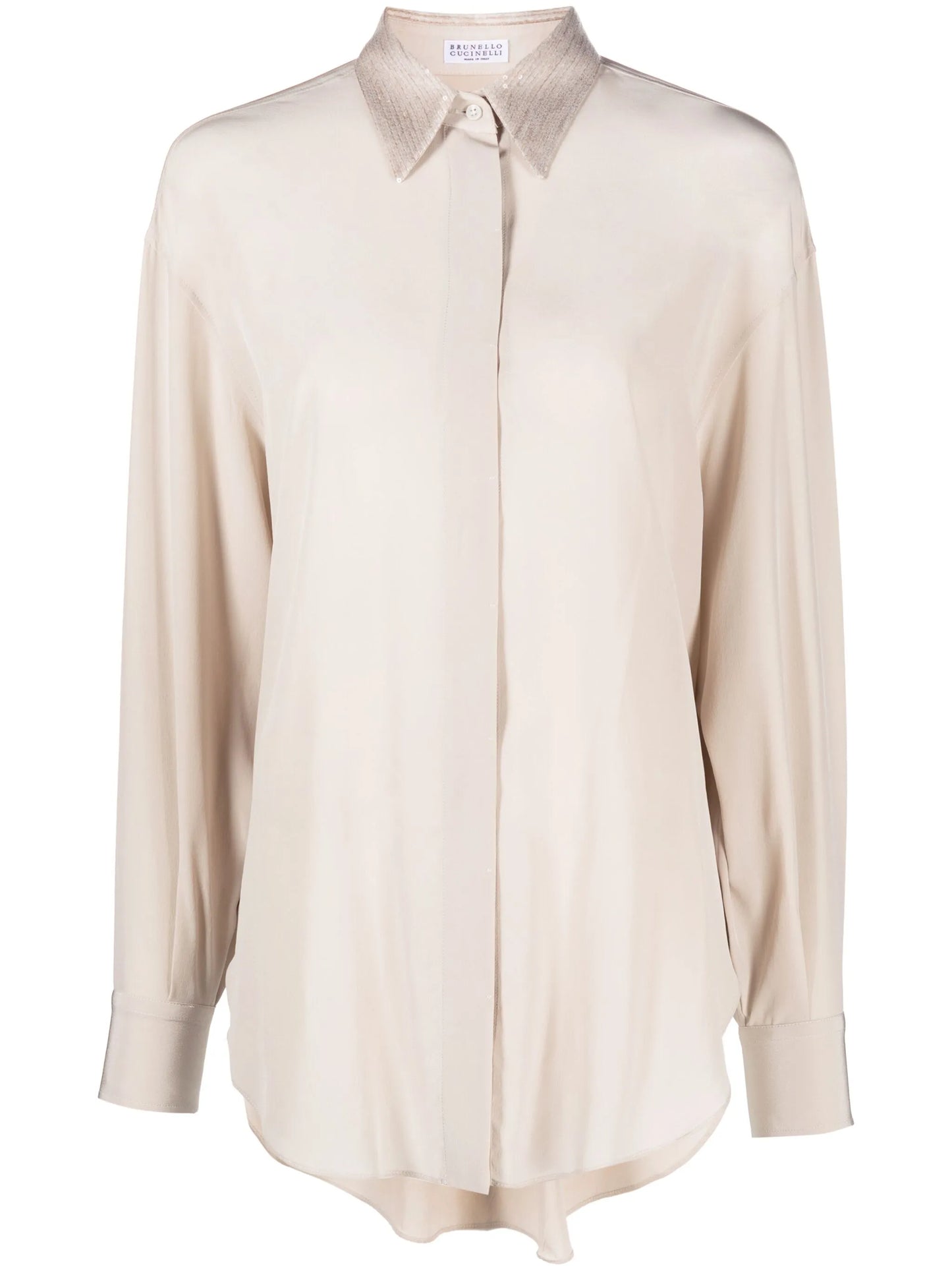 sequin detailing silk shirt