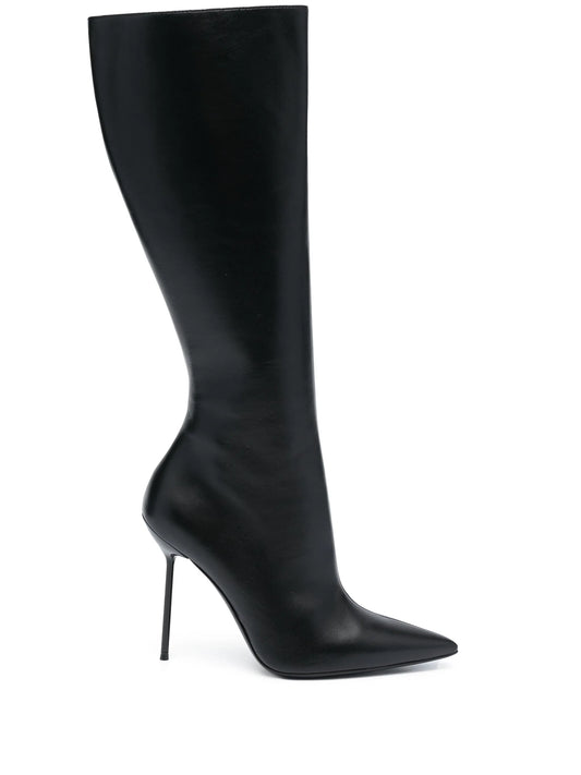 110mm leather stiletto boots
