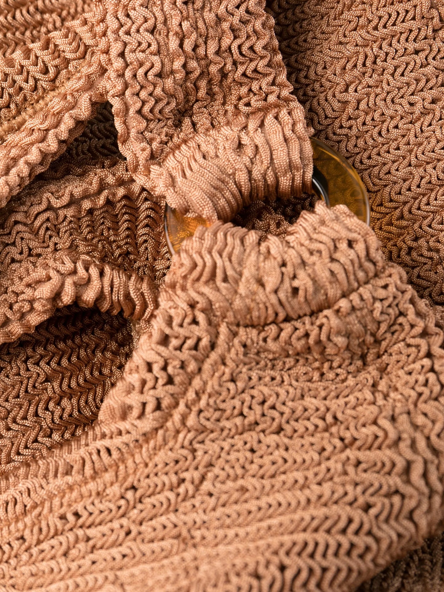 Domino scoop-neck crinkled swimsuit