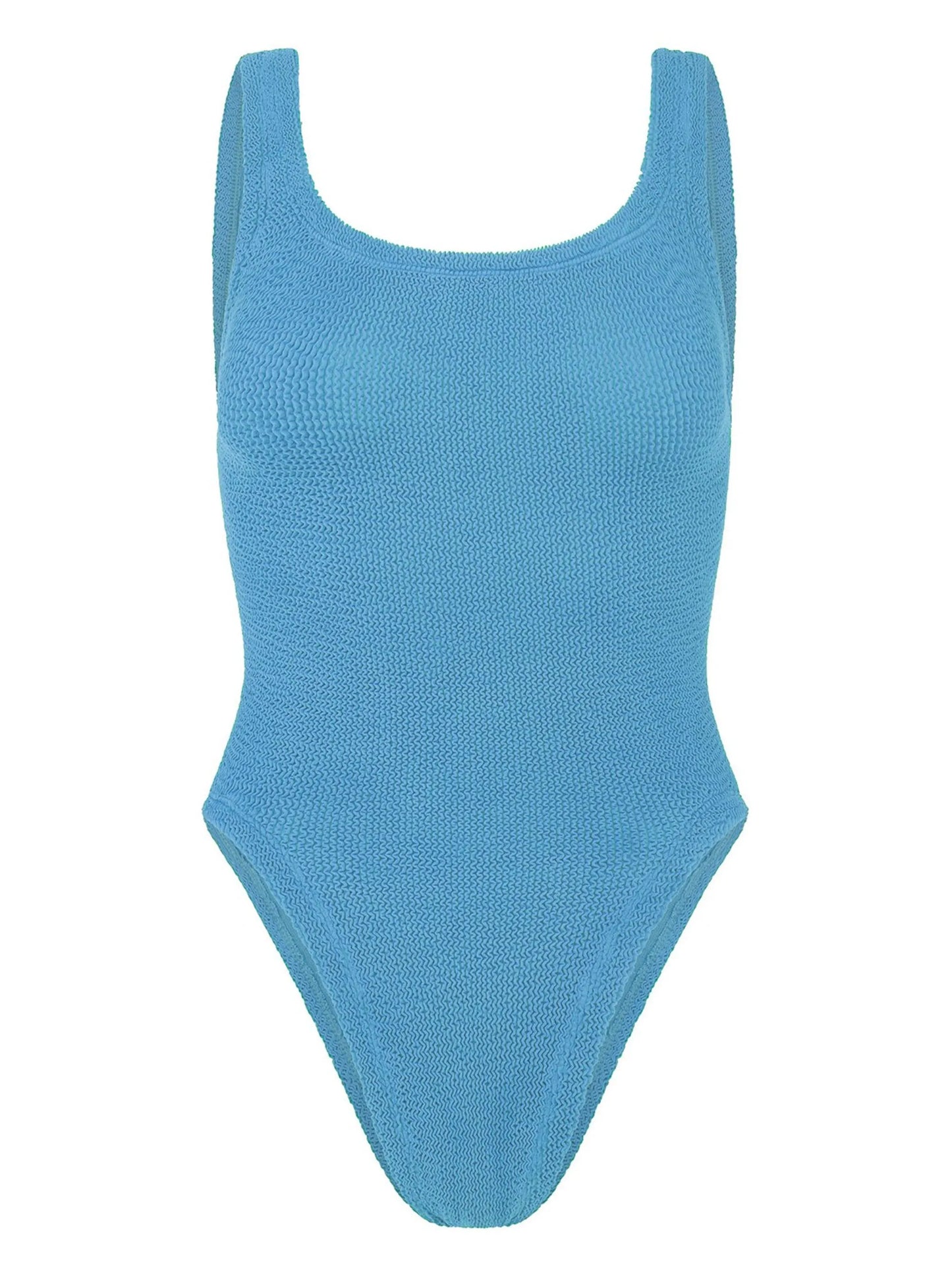 crinkle-effect square-neck swimsuit