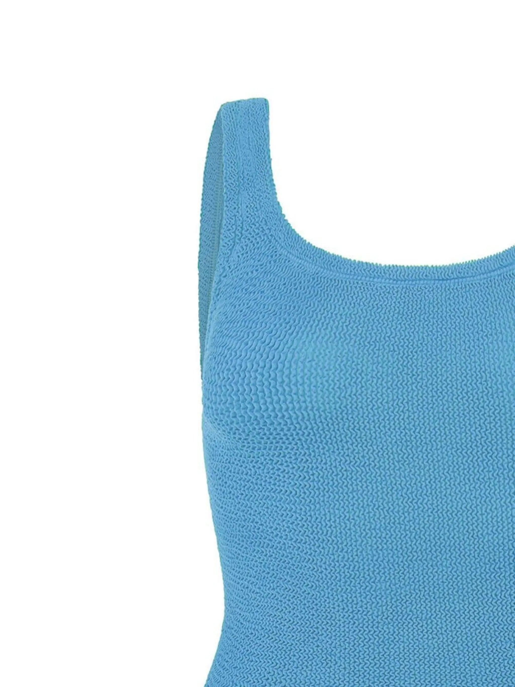 crinkle-effect square-neck swimsuit