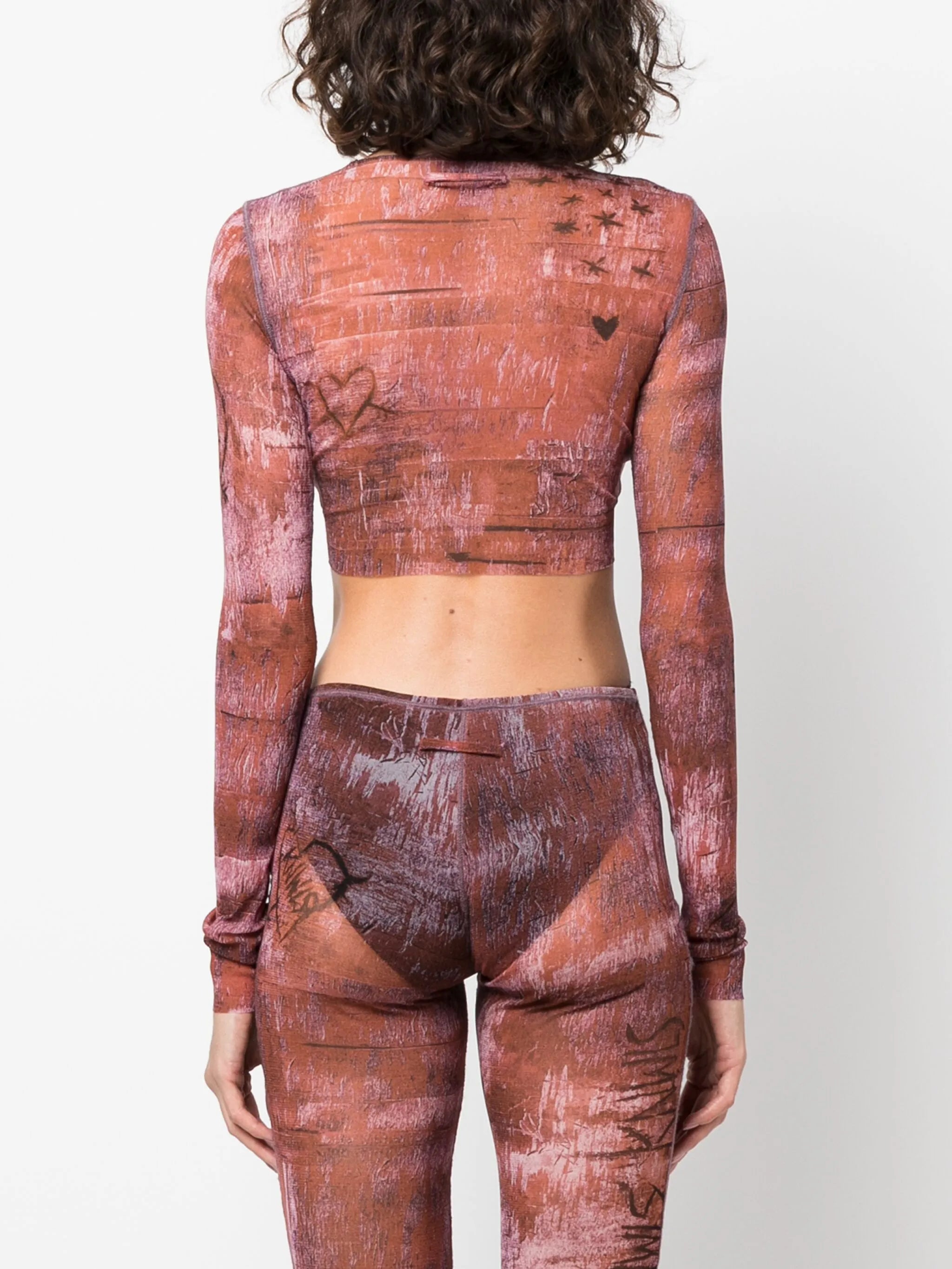 x KNWLS graphic-print cropped top