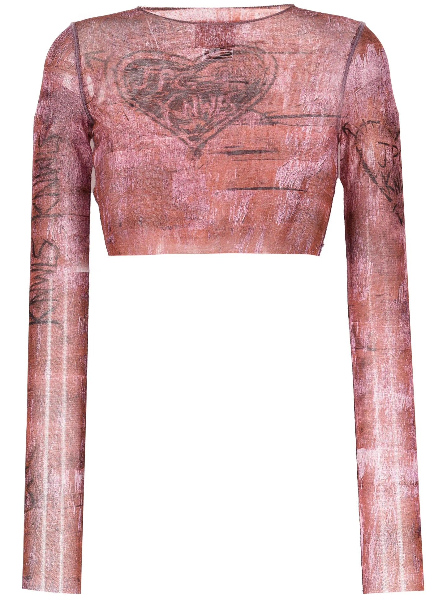 x KNWLS graphic-print cropped top
