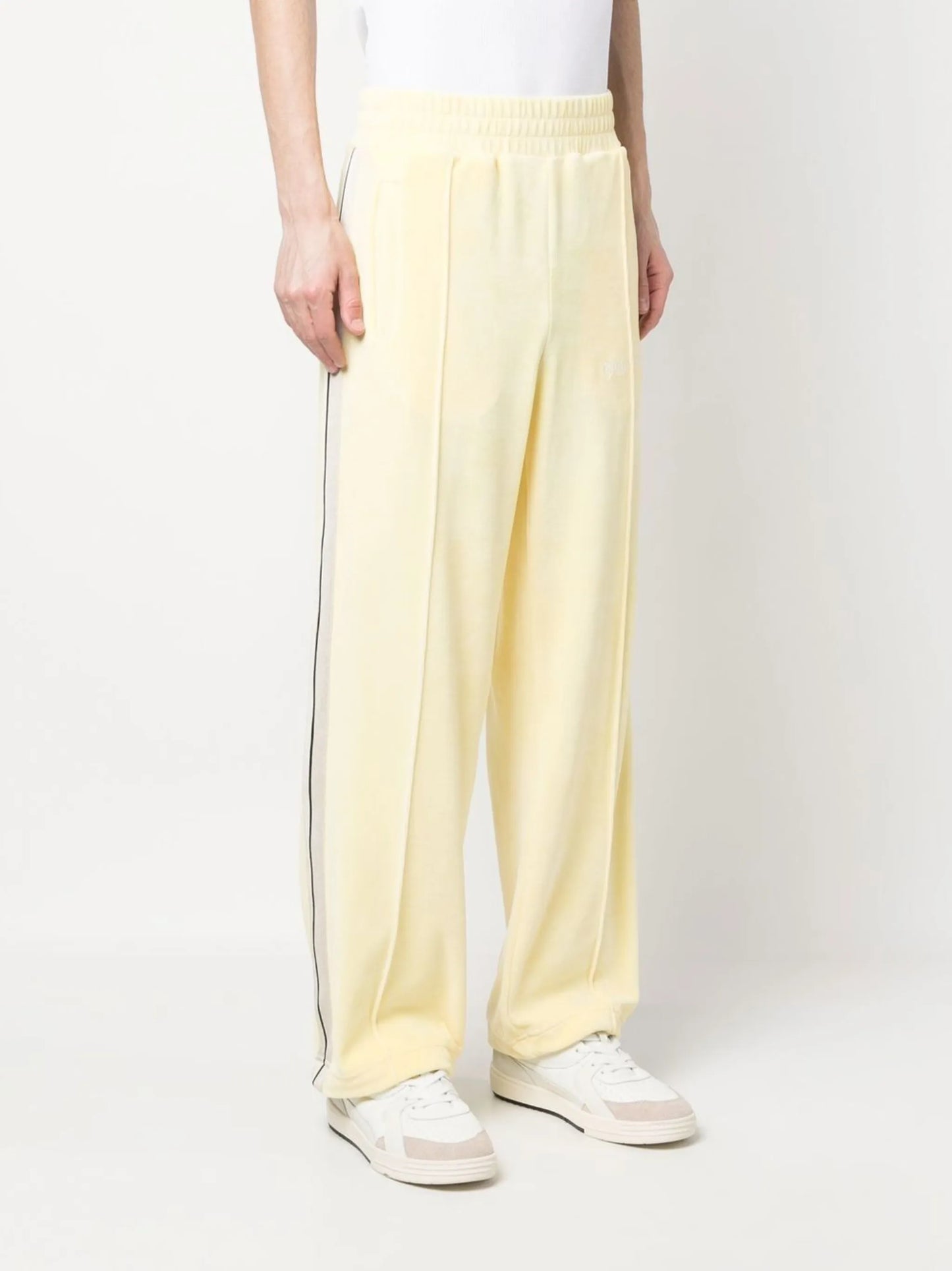 stripe-detail chenille track pants