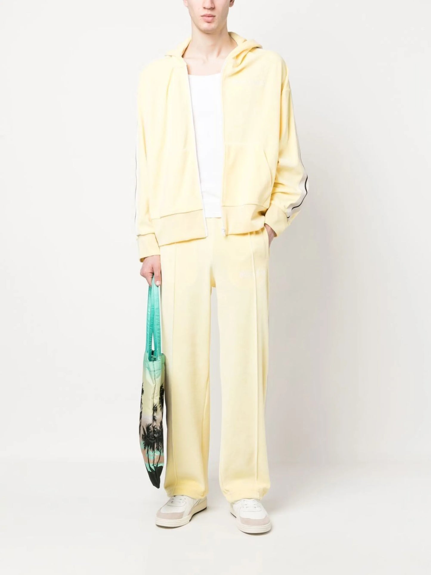 stripe-detail chenille track pants