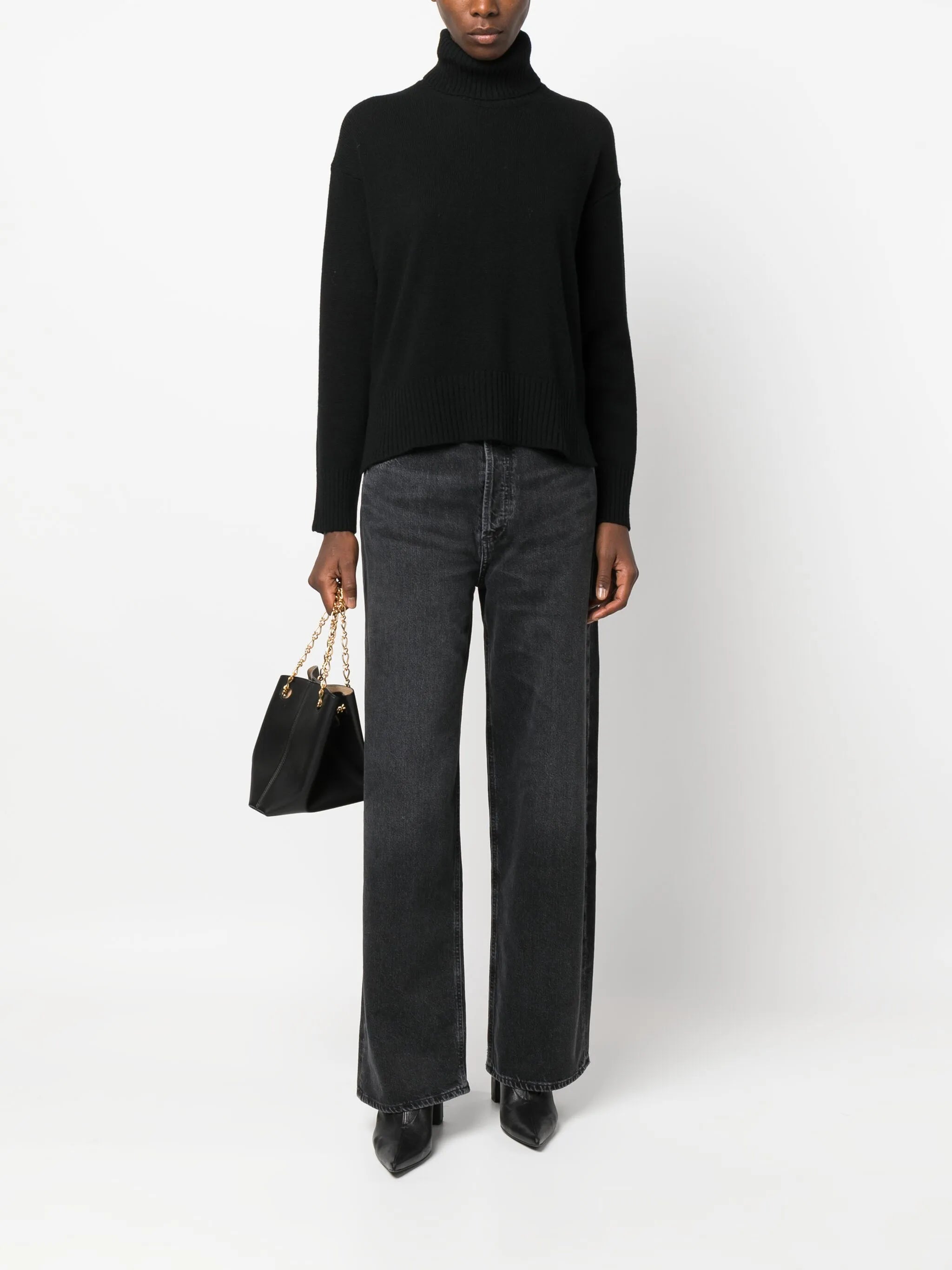high-rise wide-leg jeans
