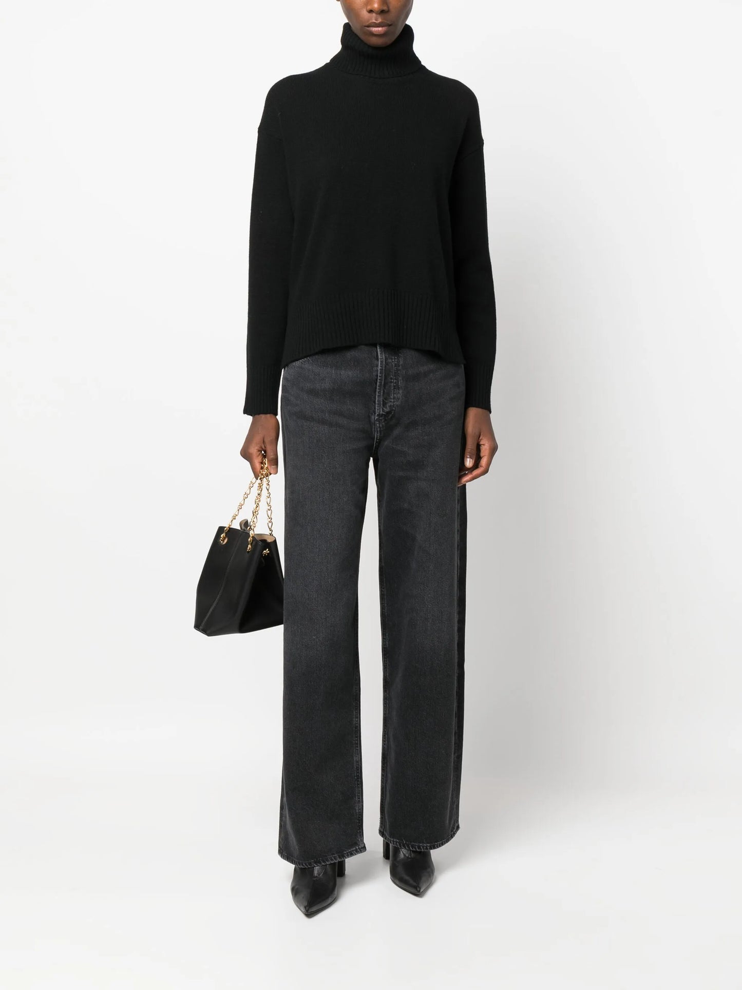 high-rise wide-leg jeans