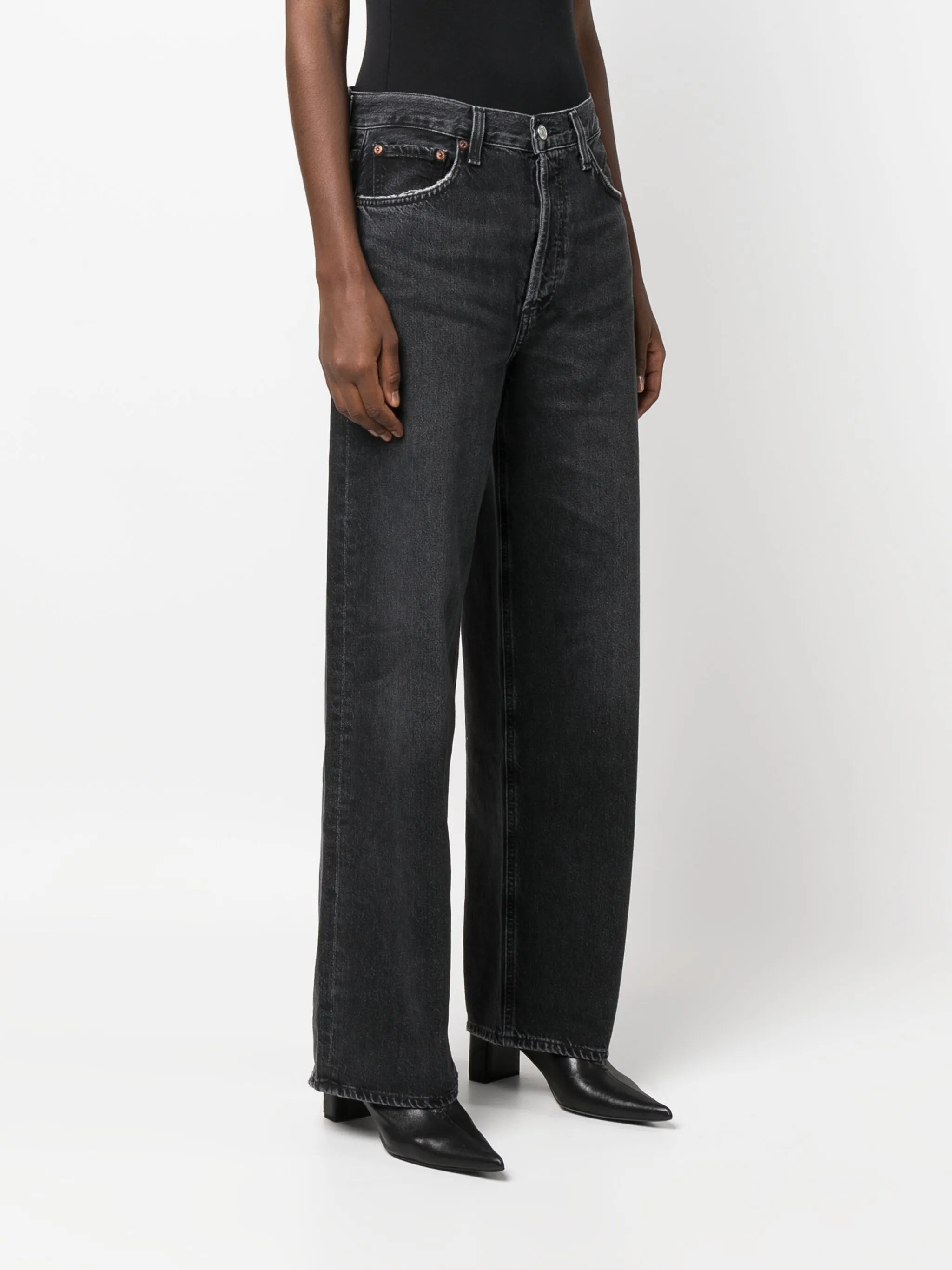 high-rise wide-leg jeans