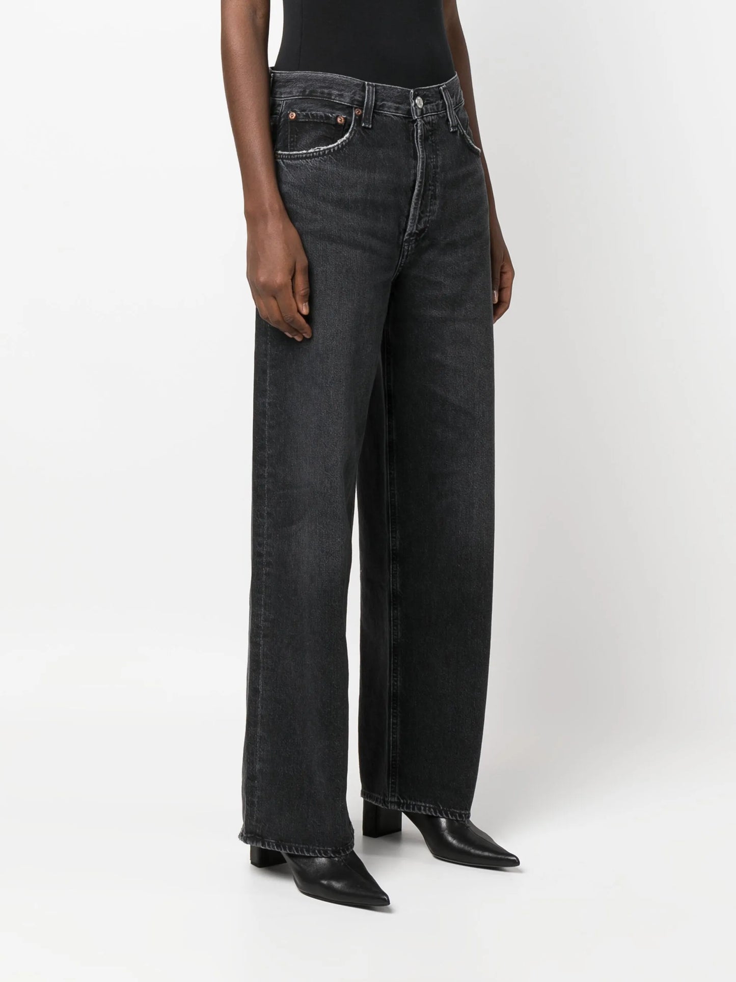 high-rise wide-leg jeans