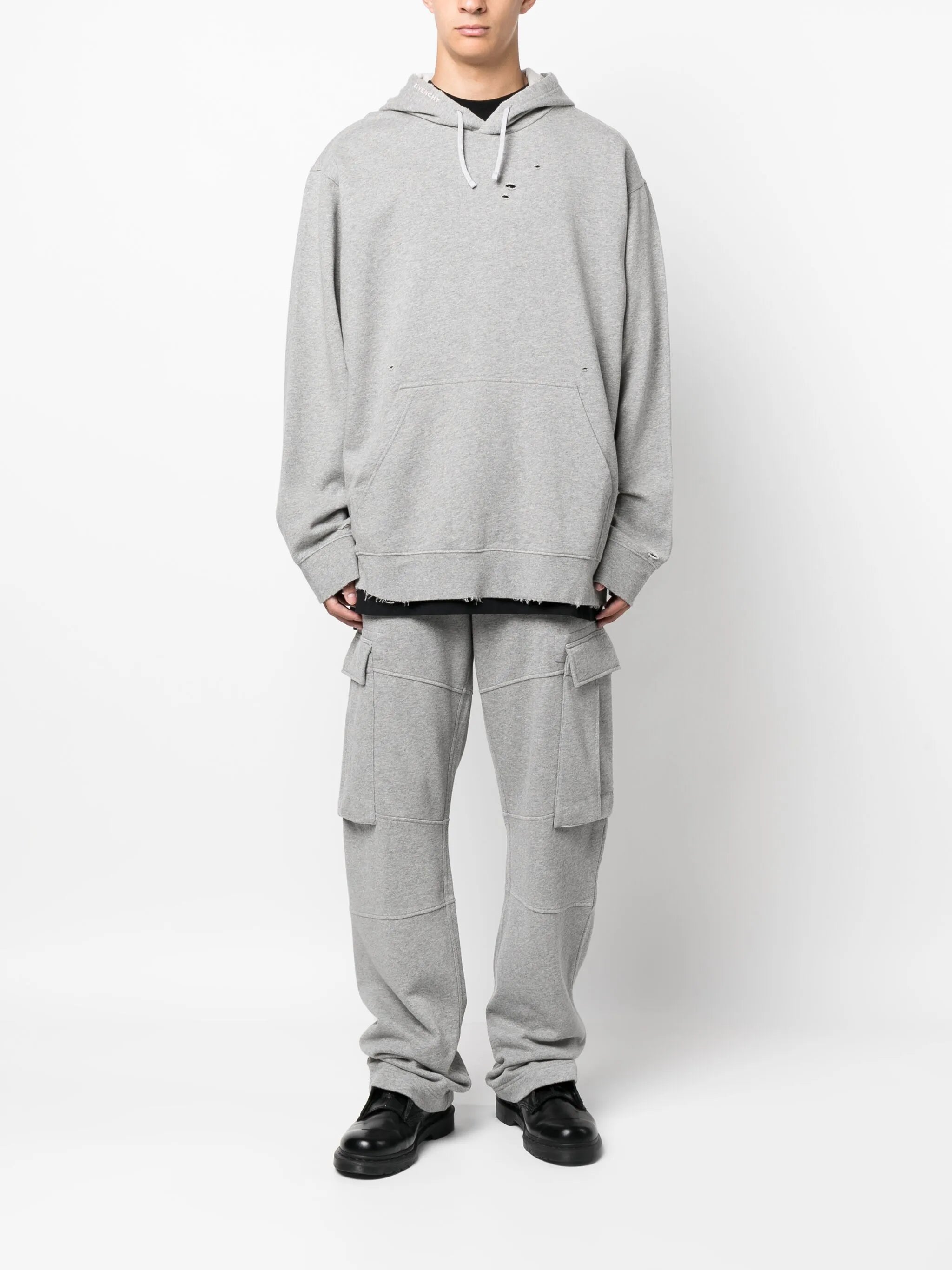 logo-embroidered cotton hoodie