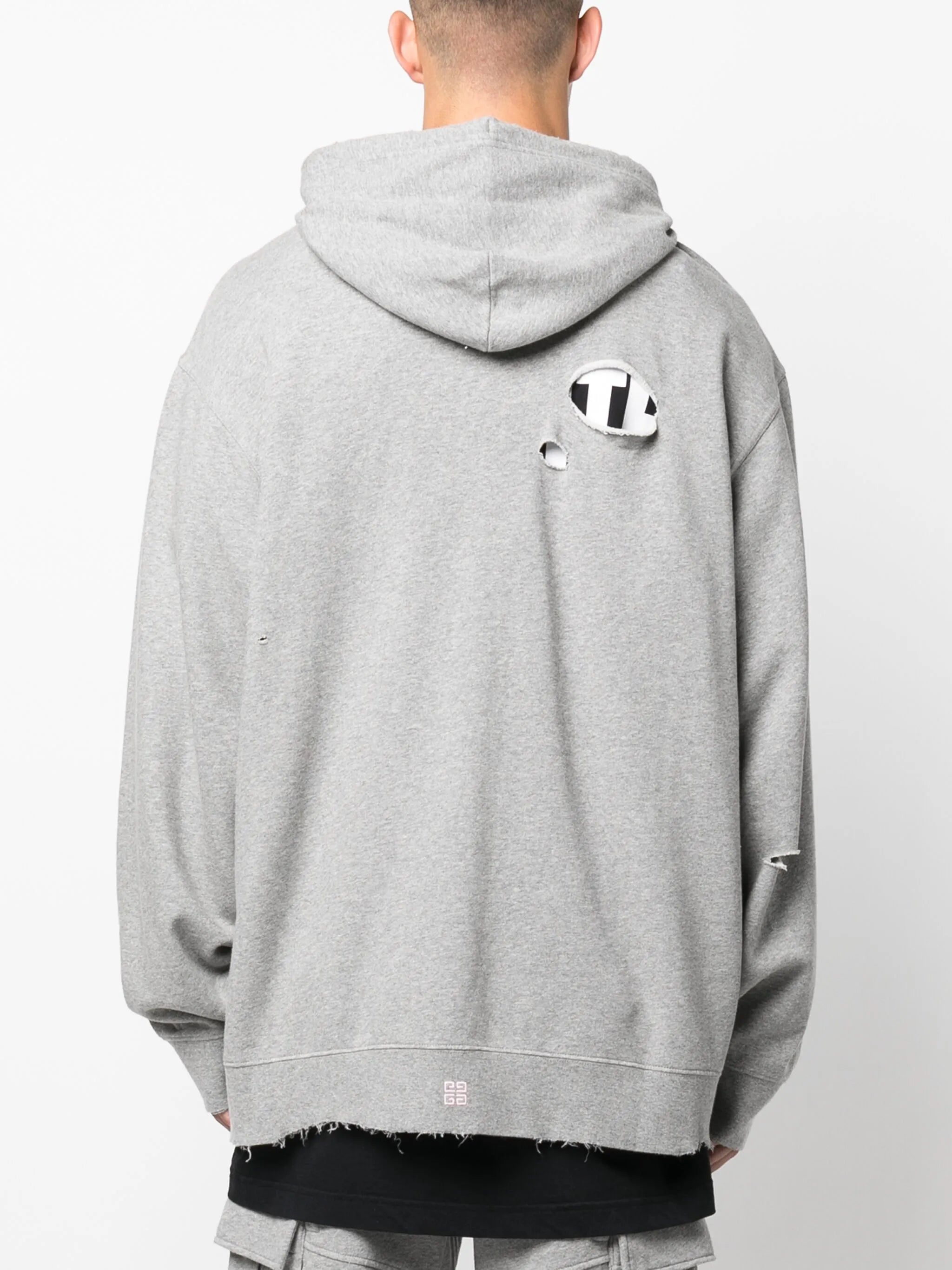 logo-embroidered cotton hoodie