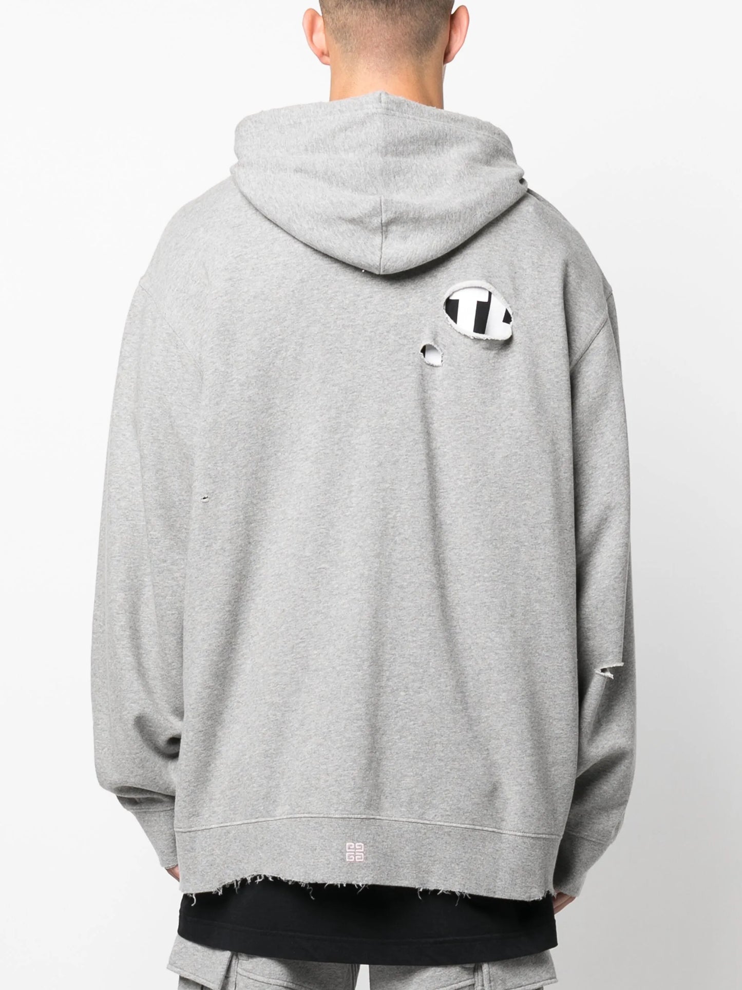 logo-embroidered cotton hoodie