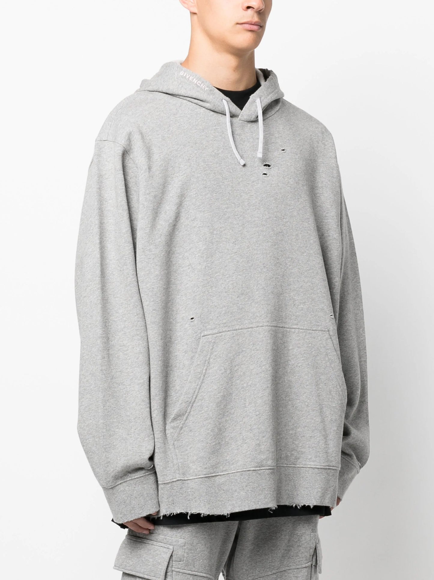 logo-embroidered cotton hoodie