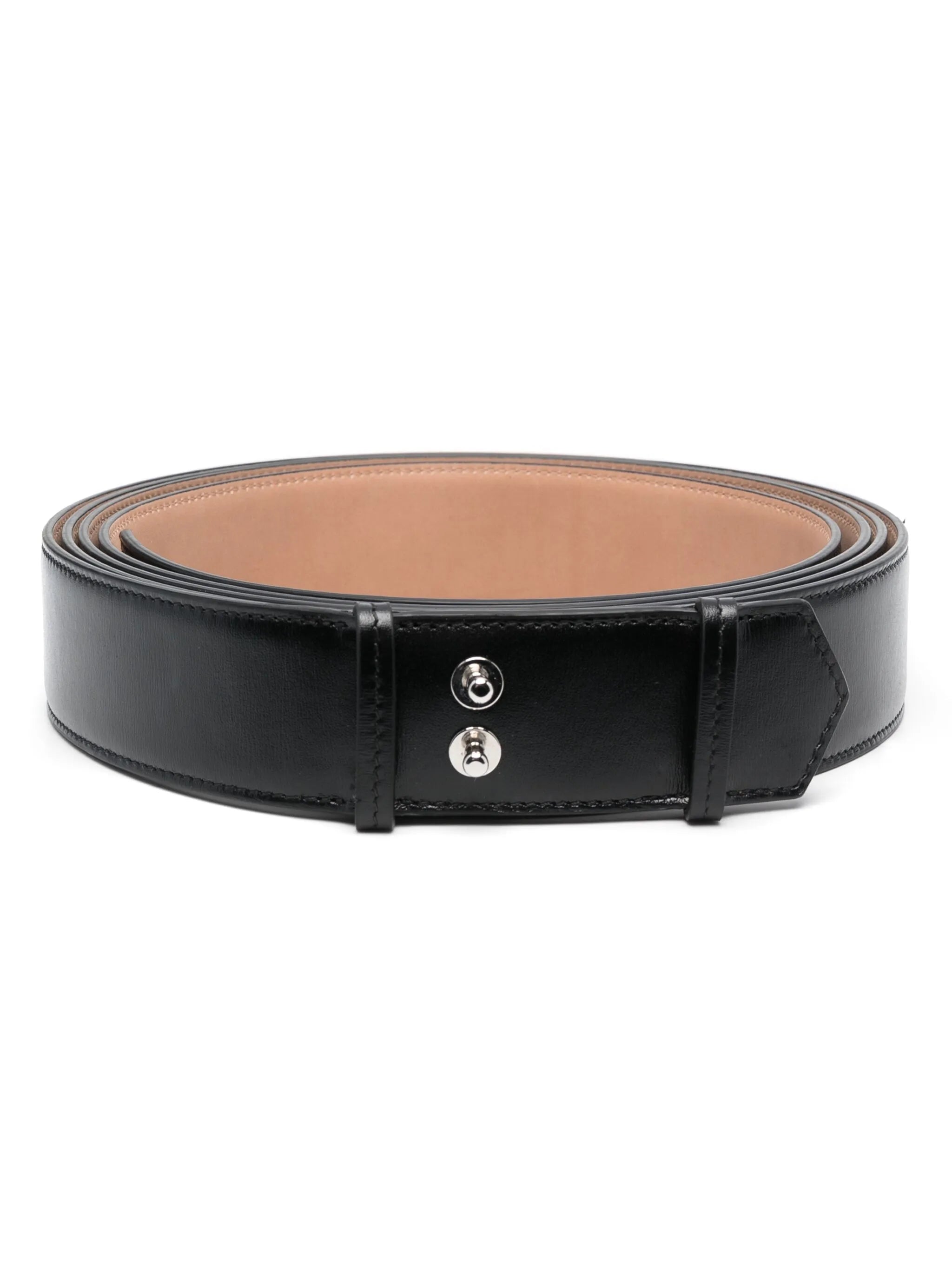 logo-debossed leather belt