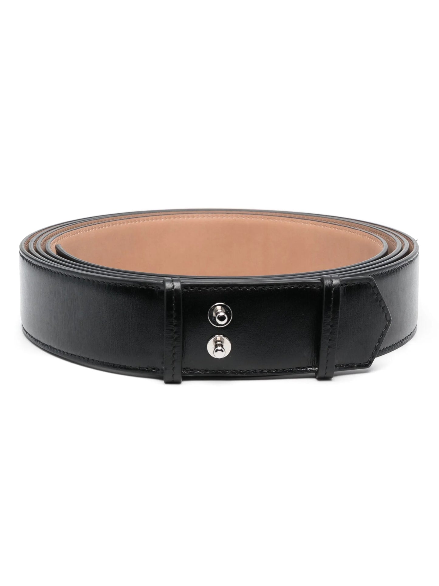 logo-debossed leather belt