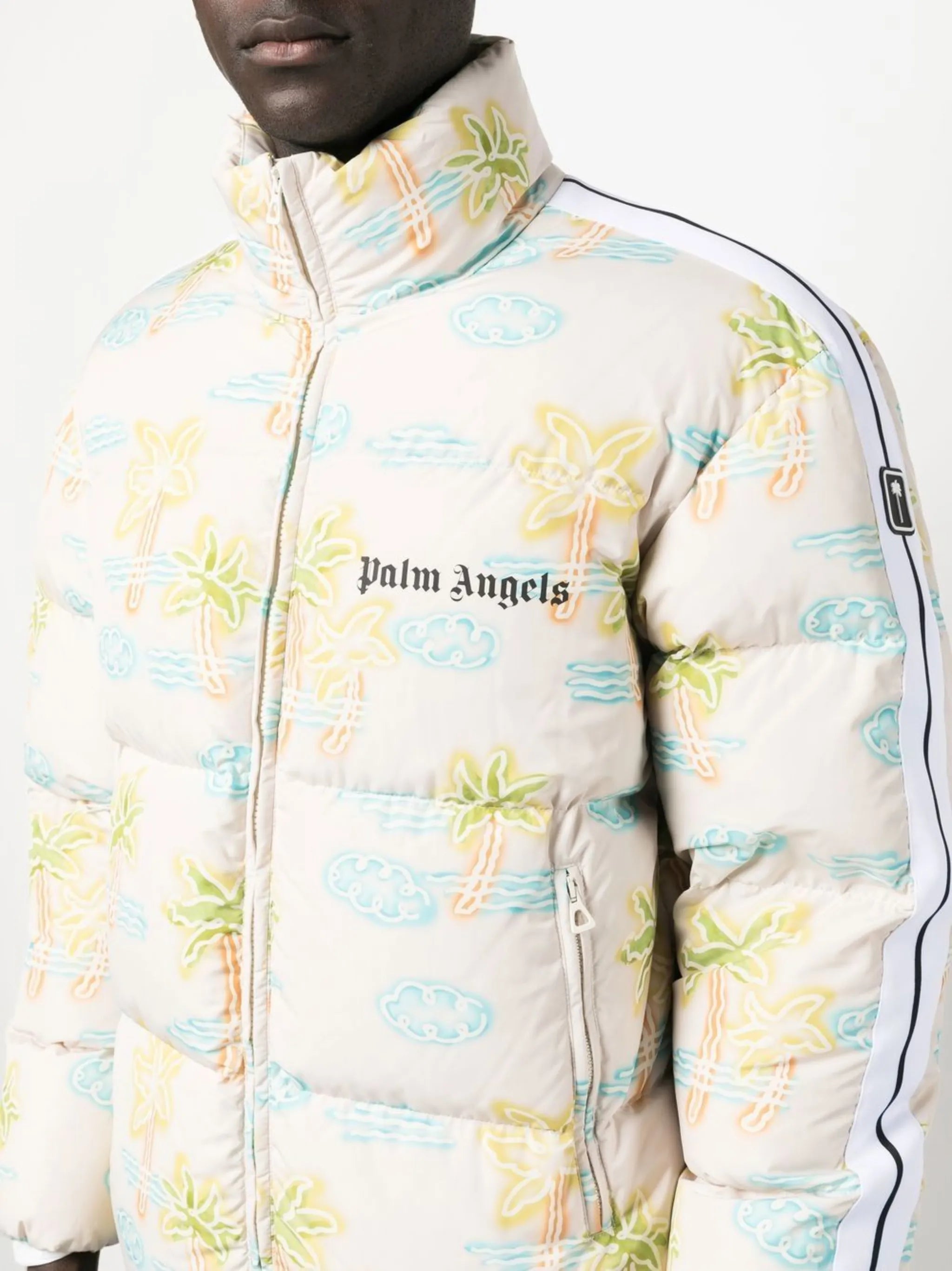graphic-print padded jacket