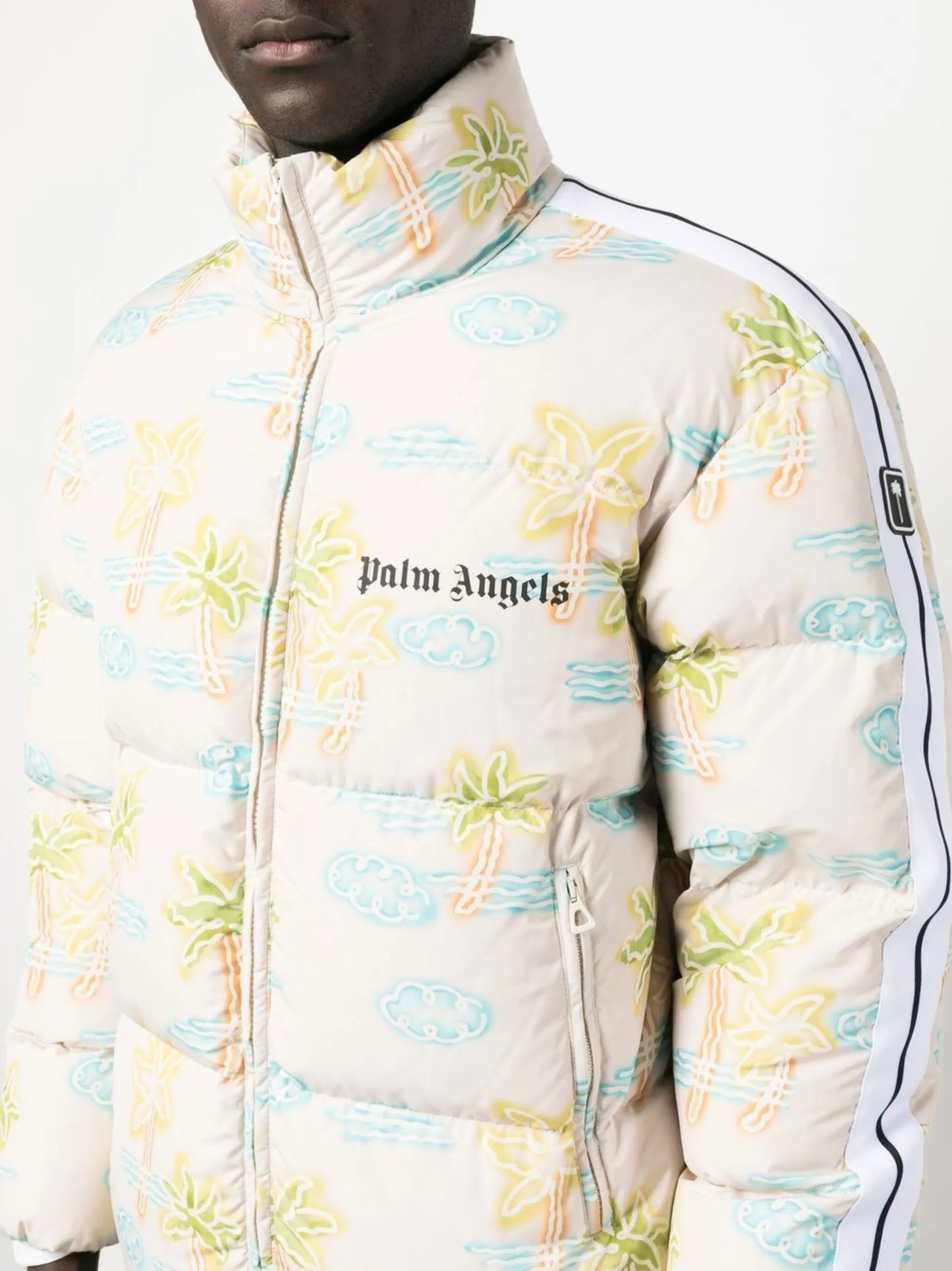 graphic-print padded jacket