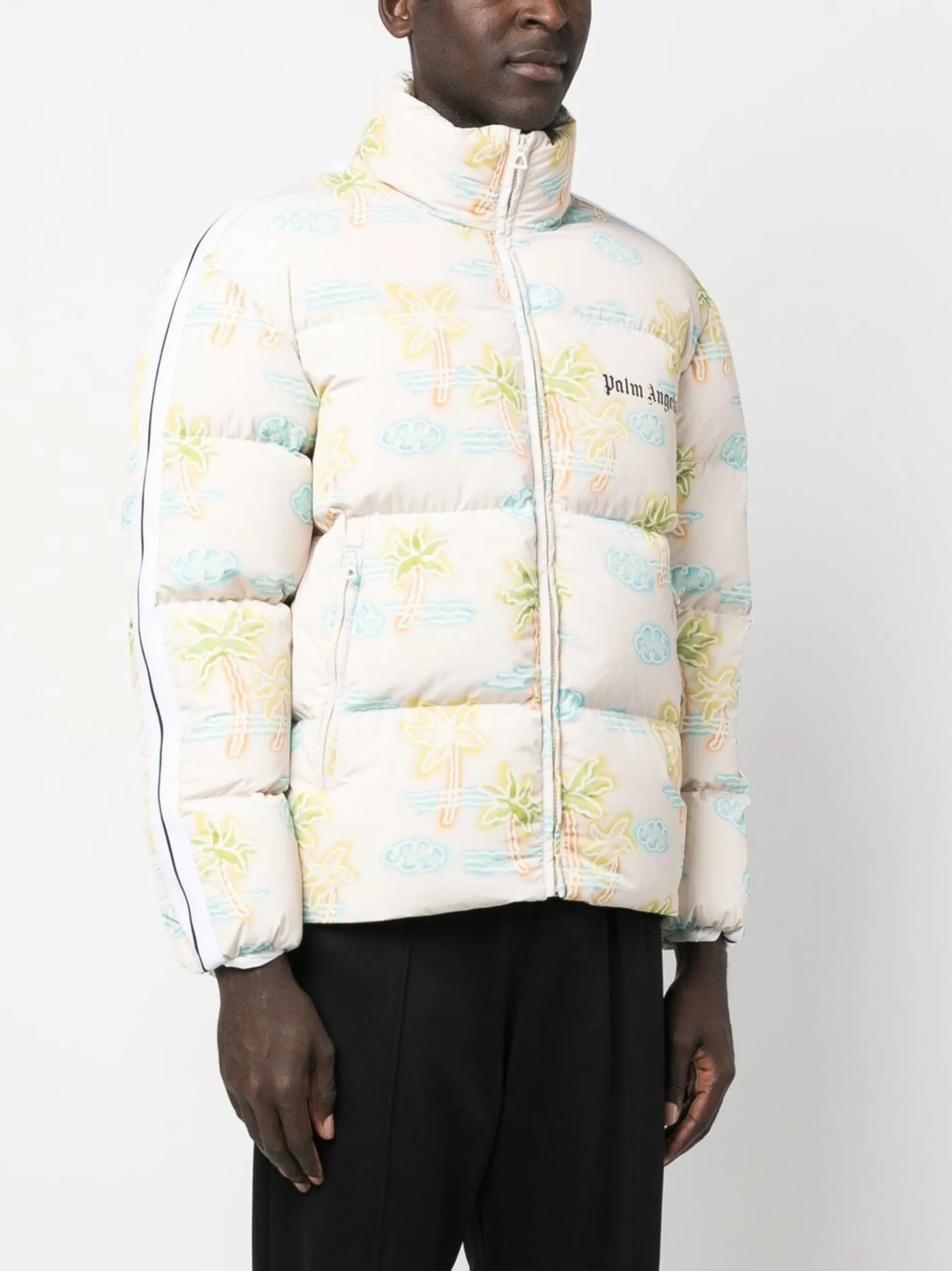 graphic-print padded jacket