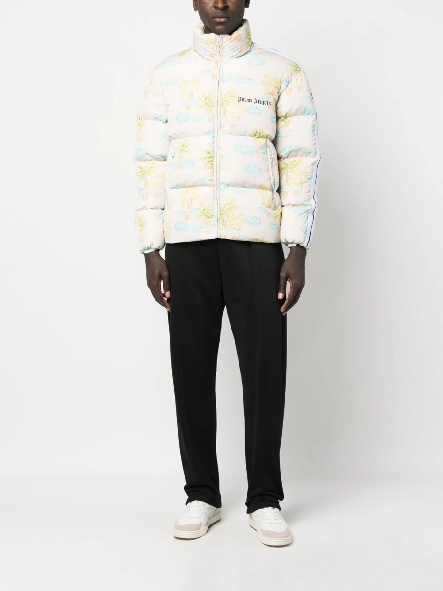graphic-print padded jacket