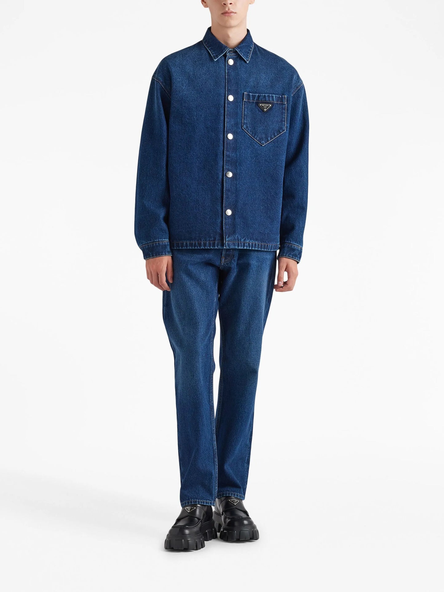 triangle-logo denim jacket
