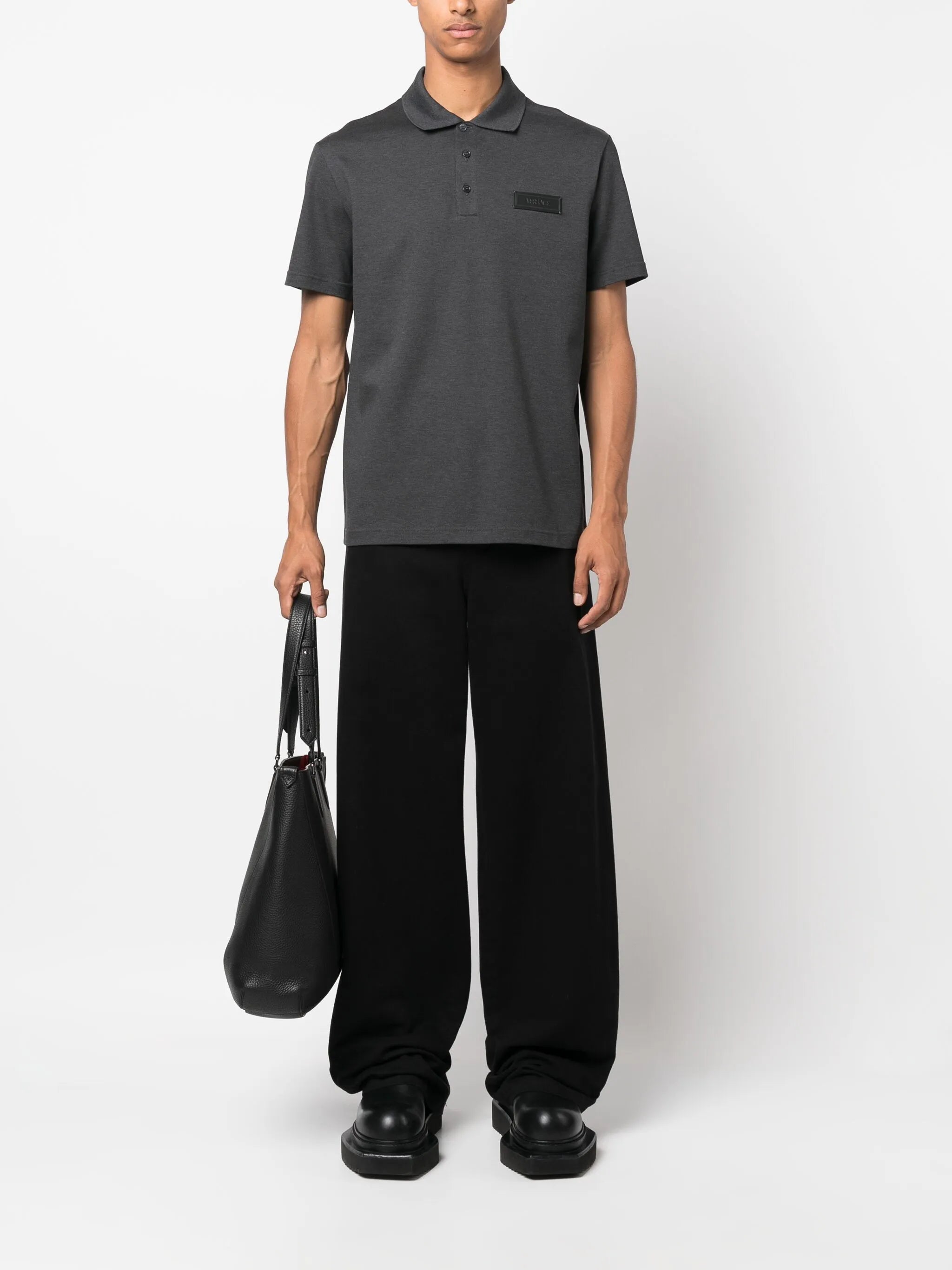 logo-patch cotton polo shirt