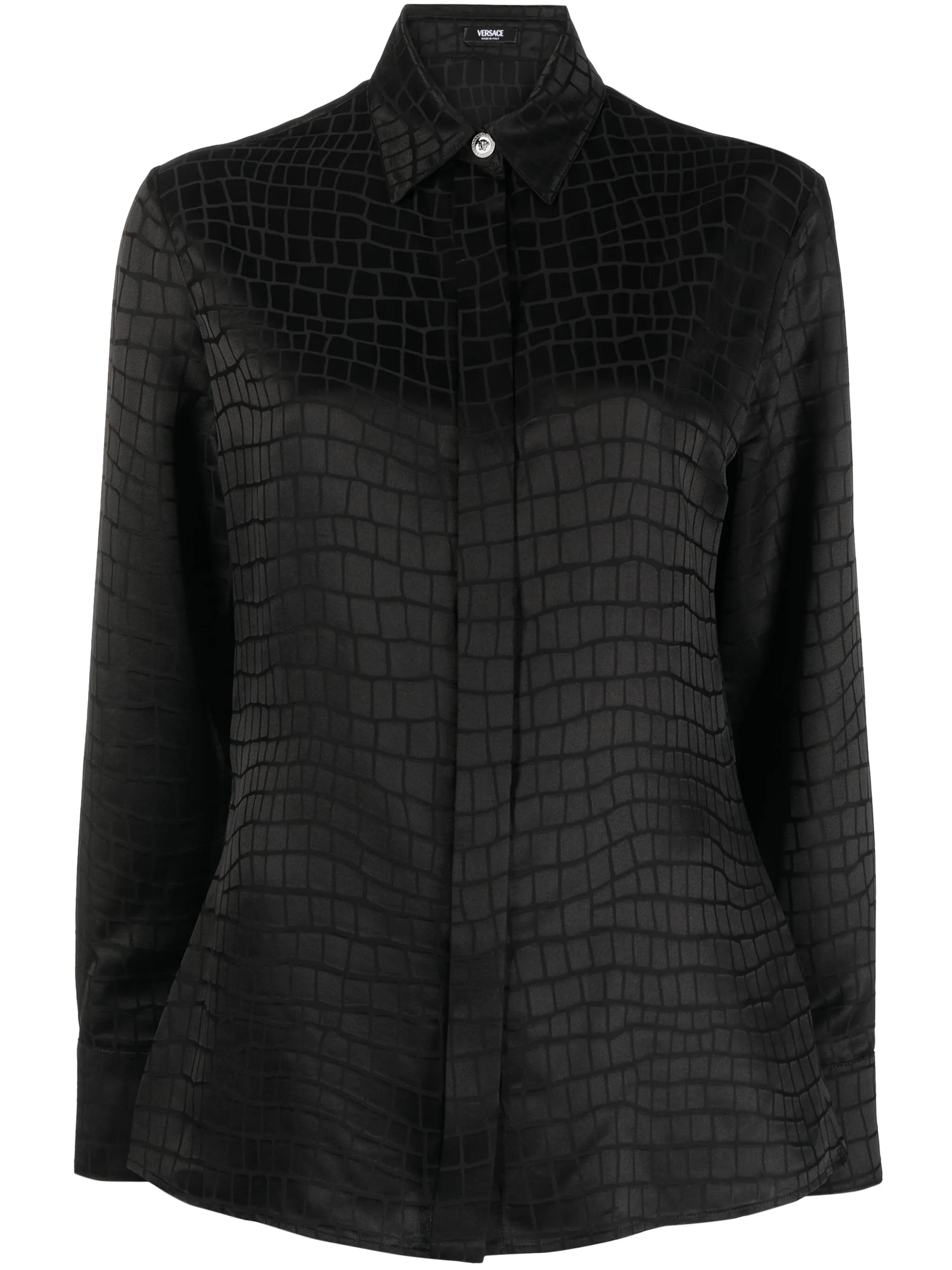 croc-devoré button-down shirt