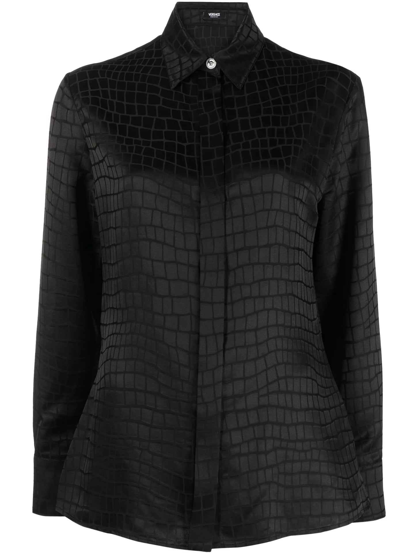 croc-devoré button-down shirt