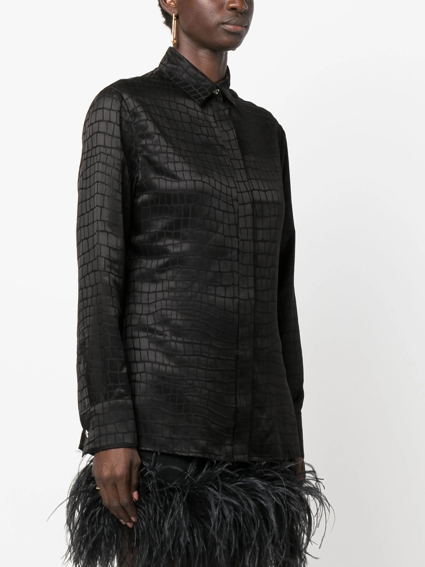 croc-devoré button-down shirt