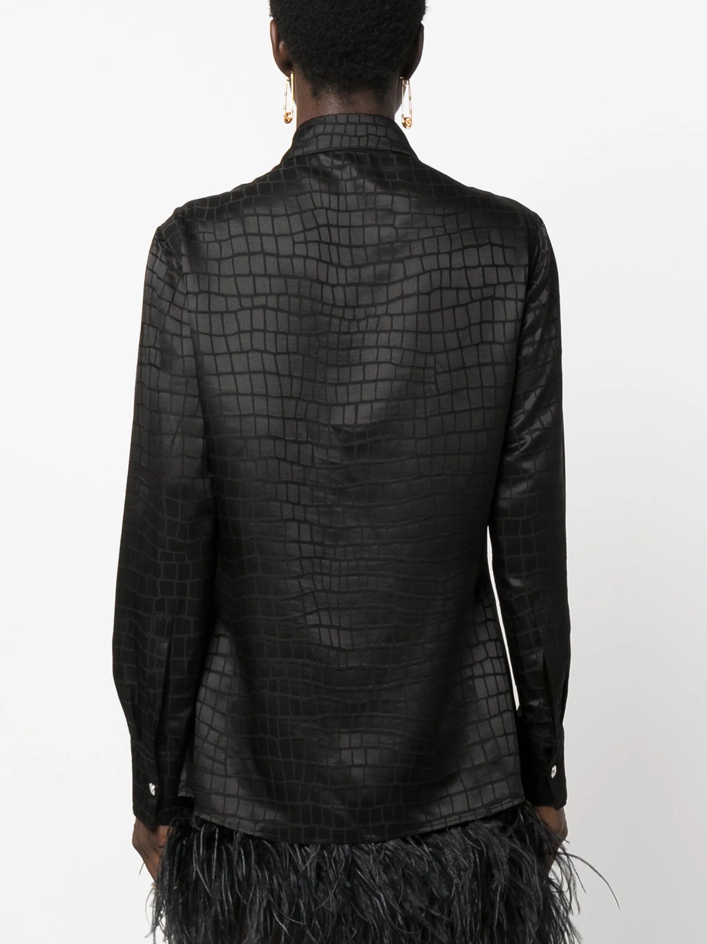croc-devoré button-down shirt