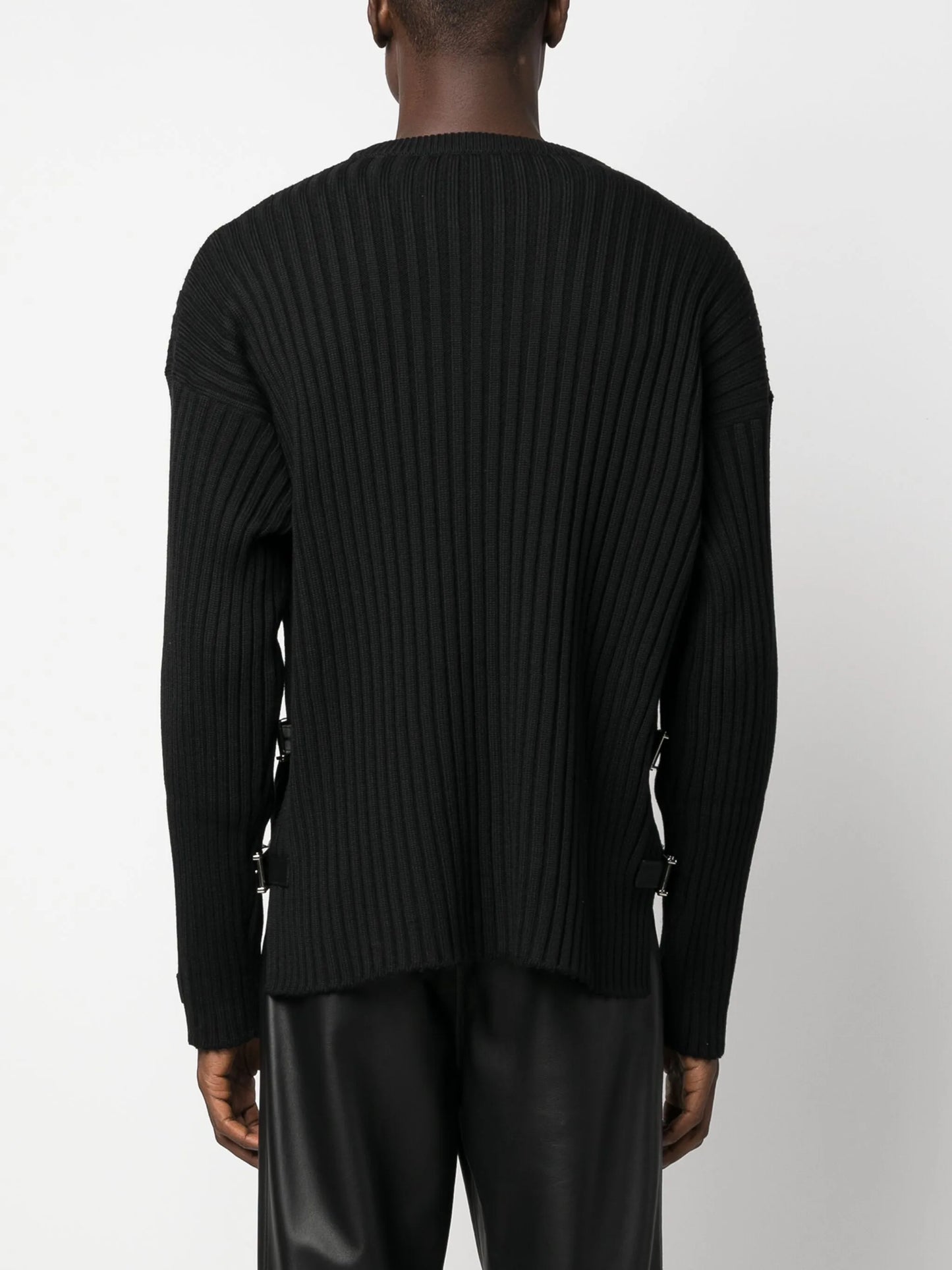 side-slit ribbed jumper