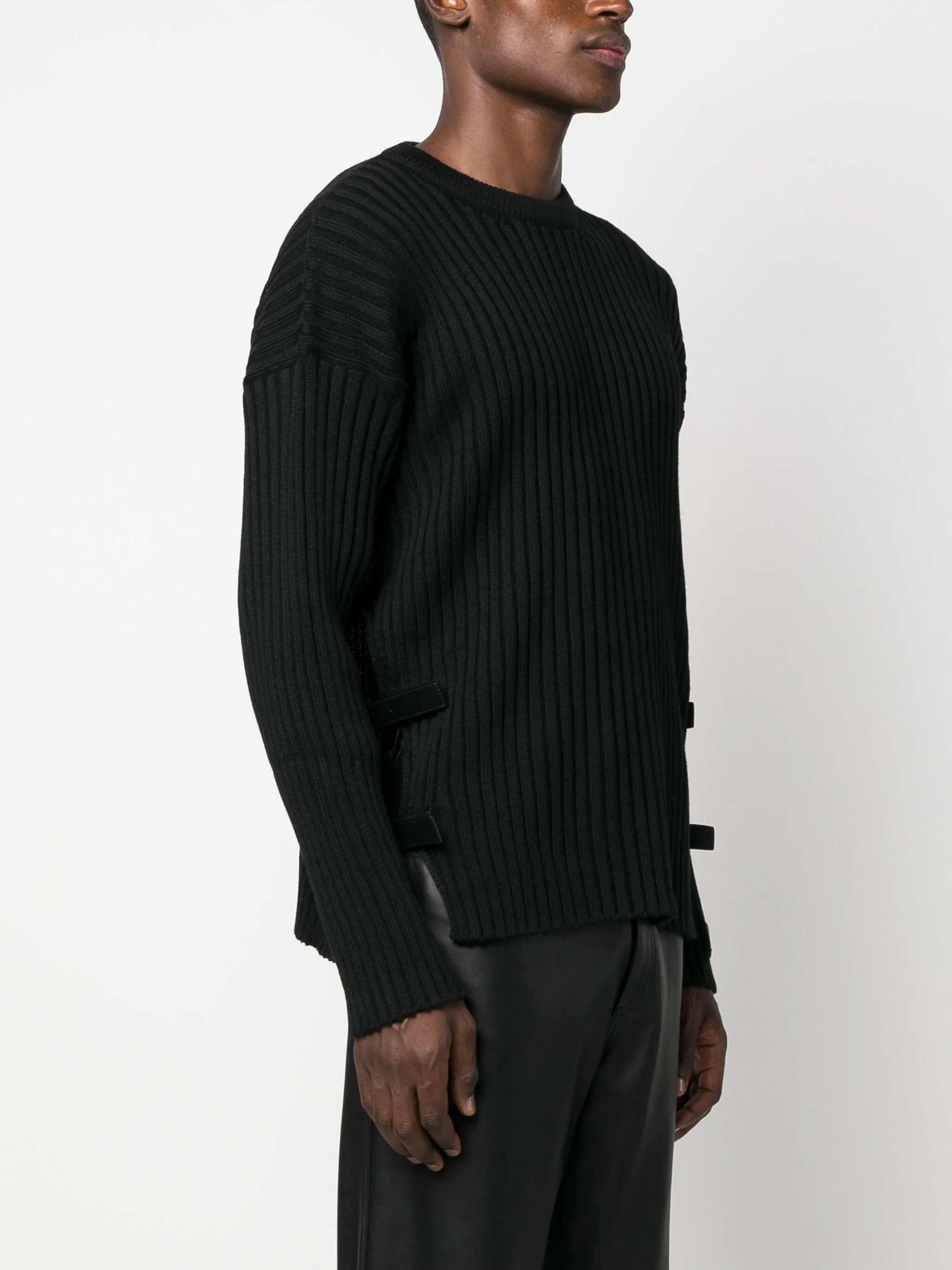 side-slit ribbed jumper