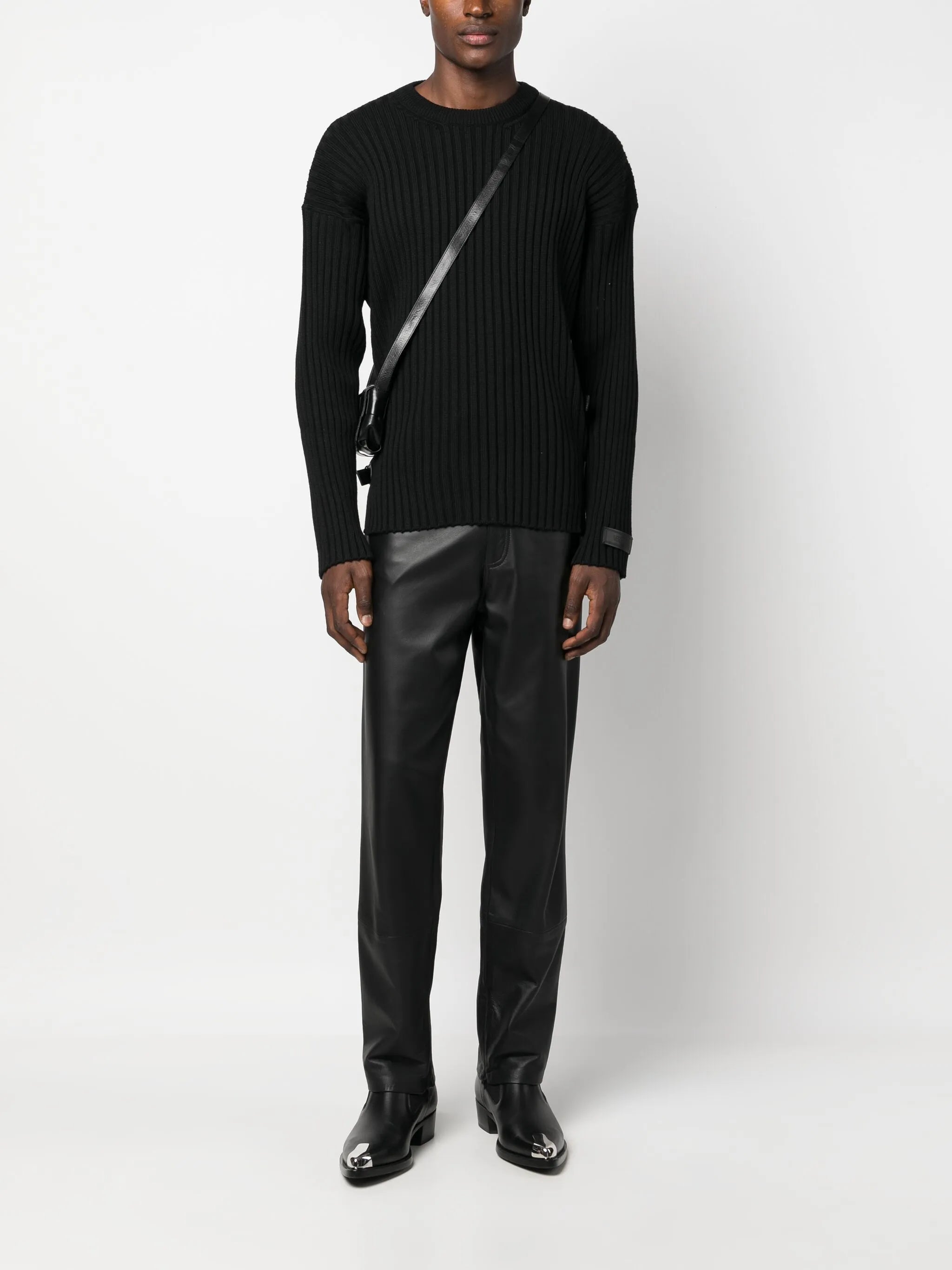 side-slit ribbed jumper