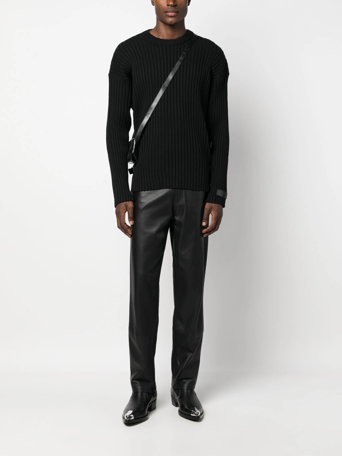 side-slit ribbed jumper