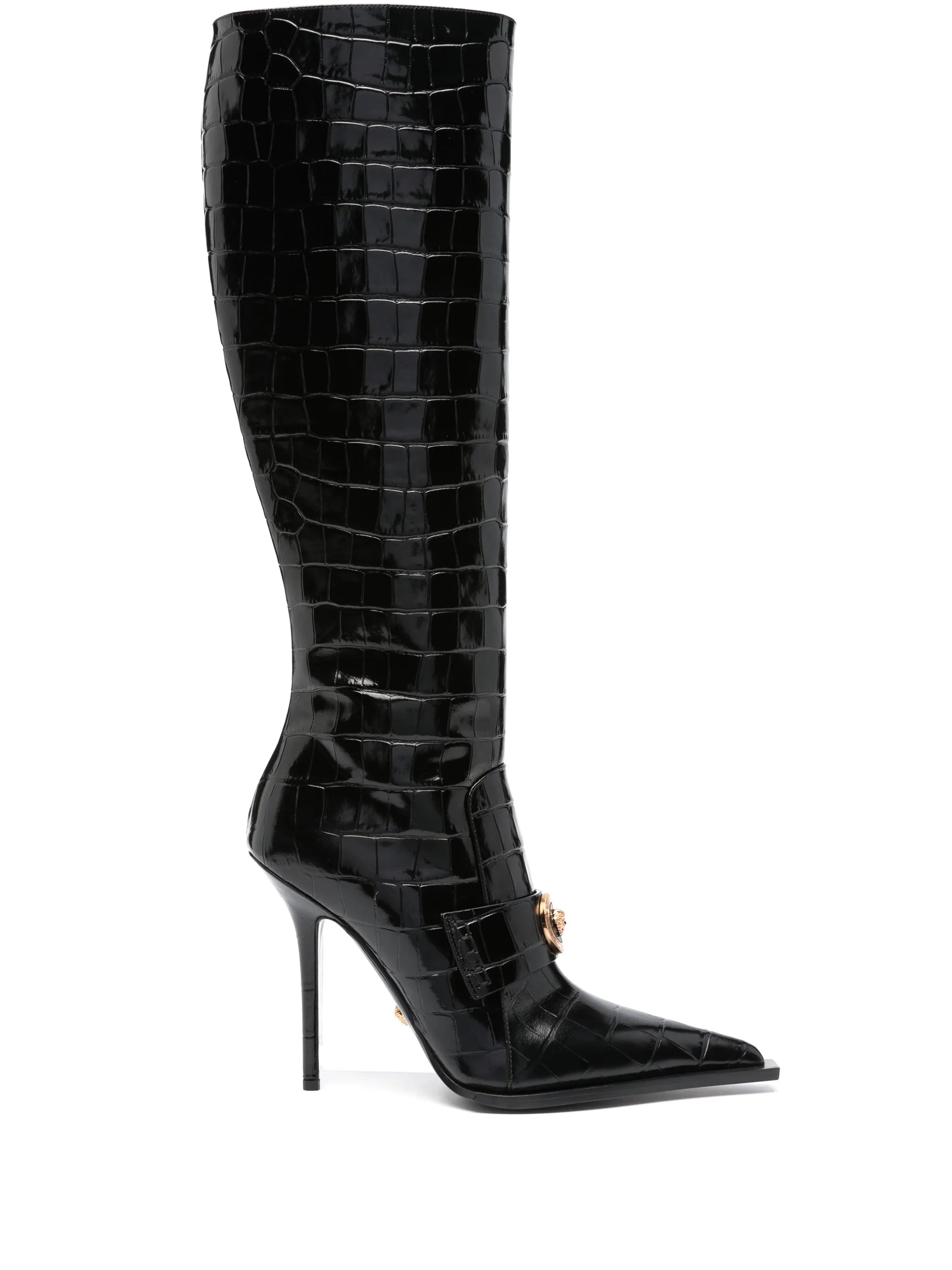 Vagabond croco-embossed leather boots