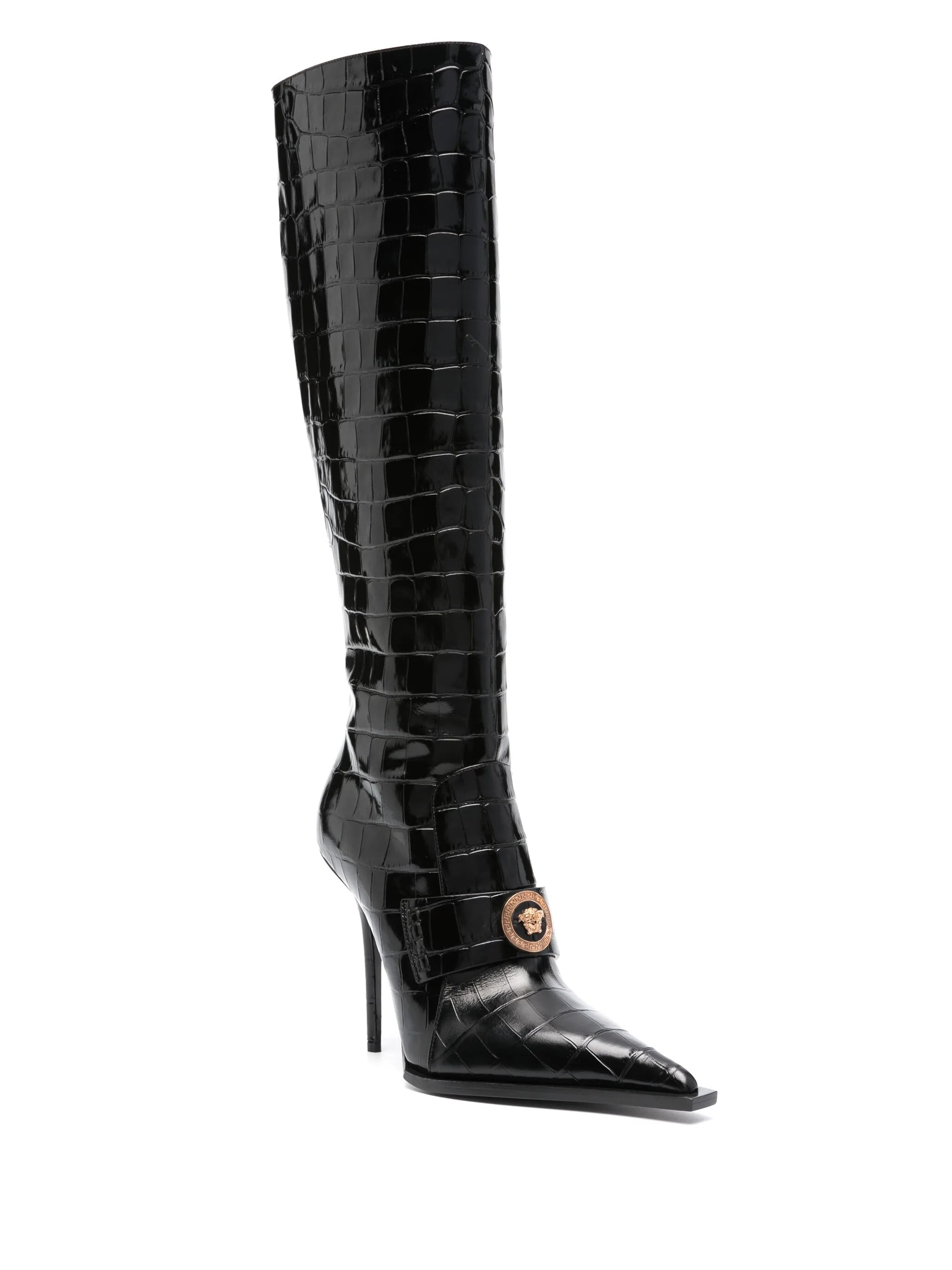 Vagabond croco-embossed leather boots