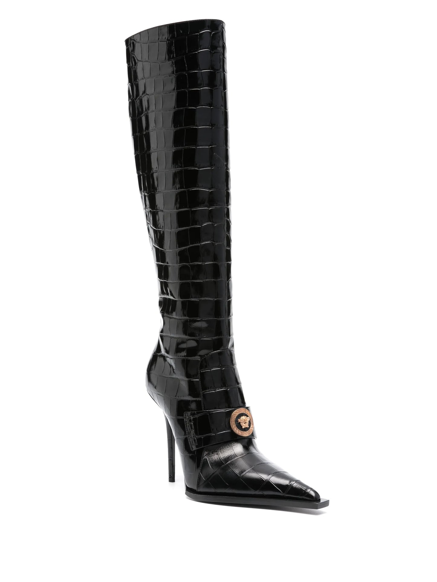Vagabond croco-embossed leather boots