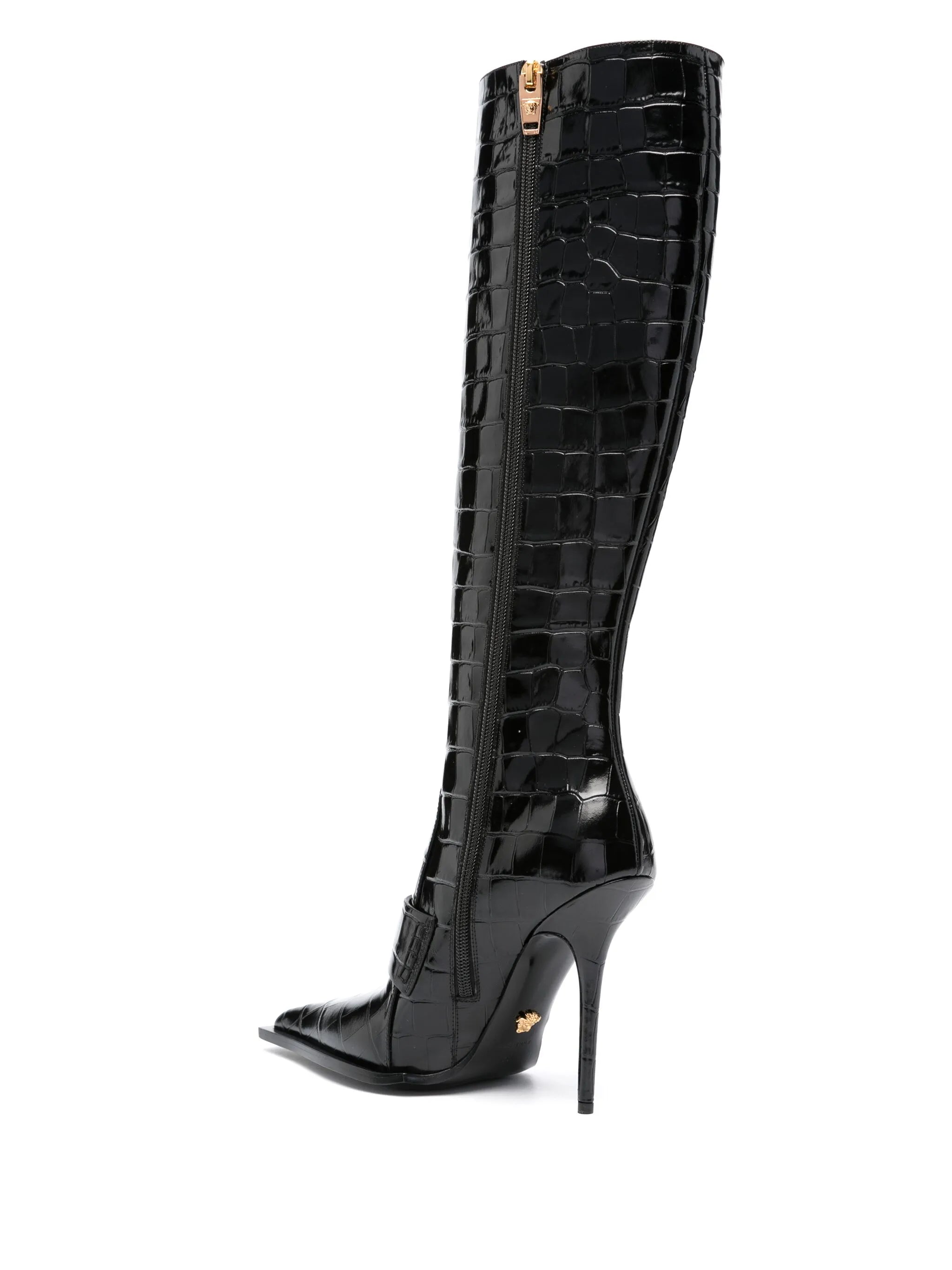 Vagabond croco-embossed leather boots