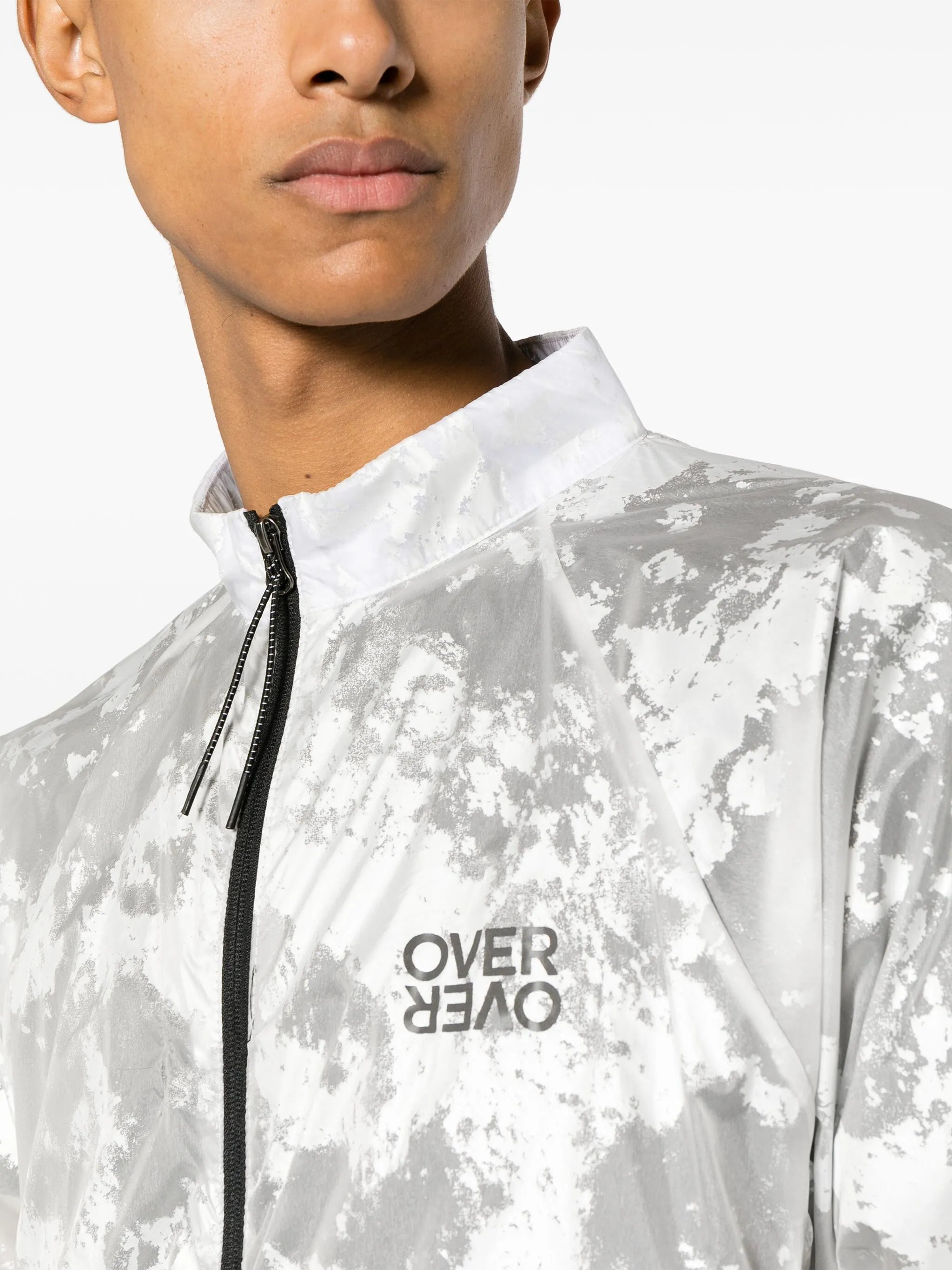 foil-print lightweight track jacket