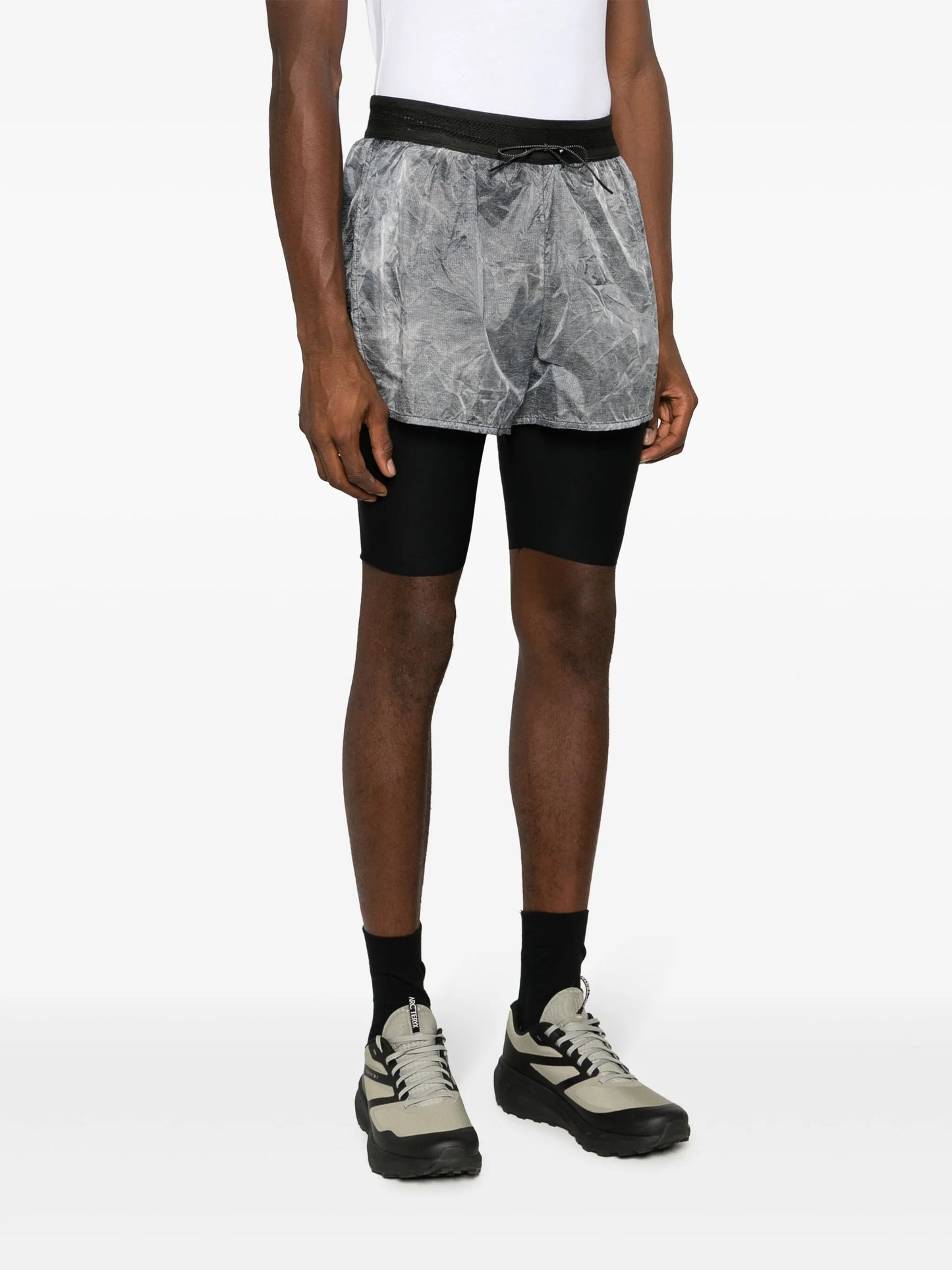 layered drawstring shorts