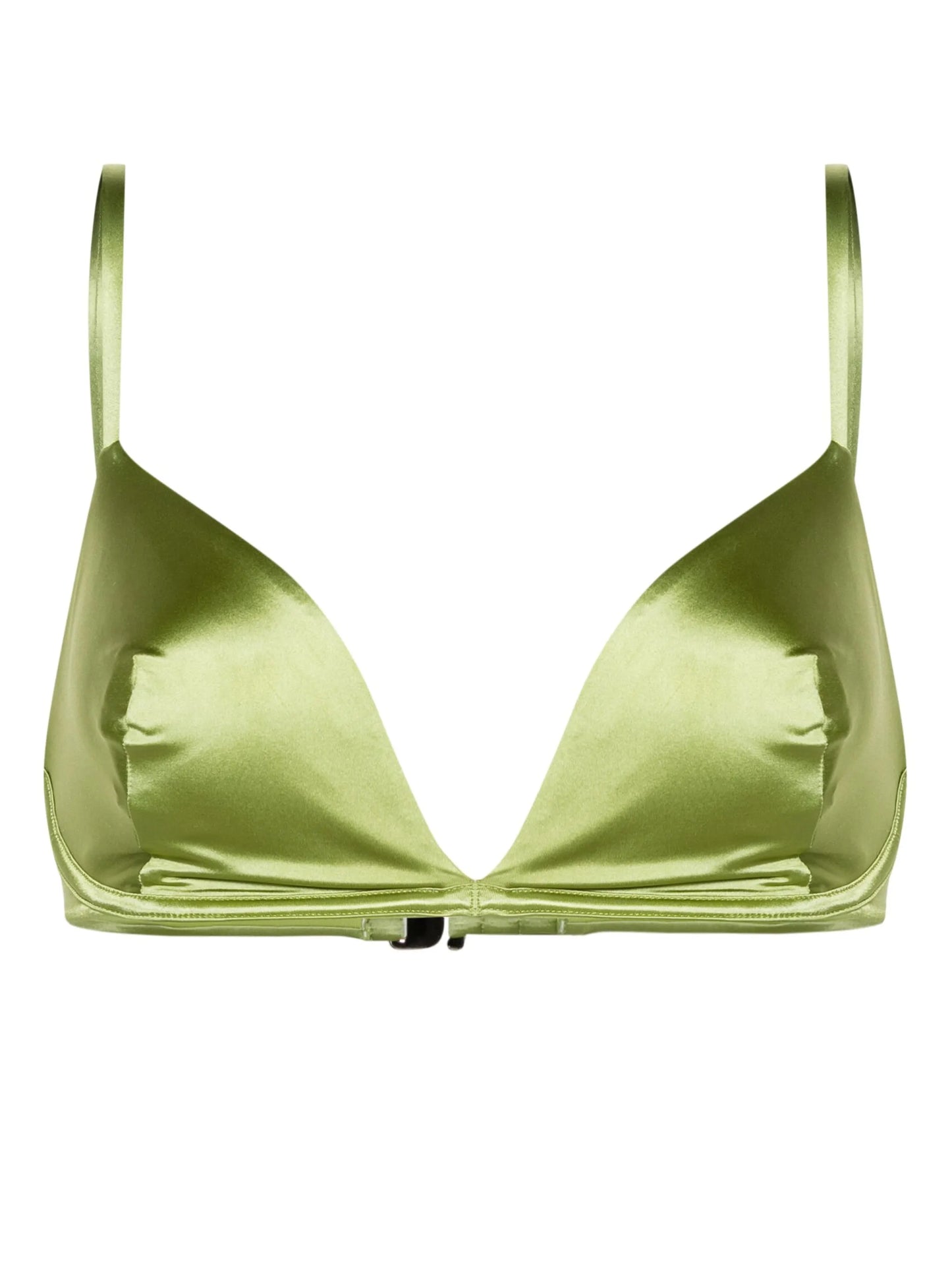 The Triangle satin bikini top