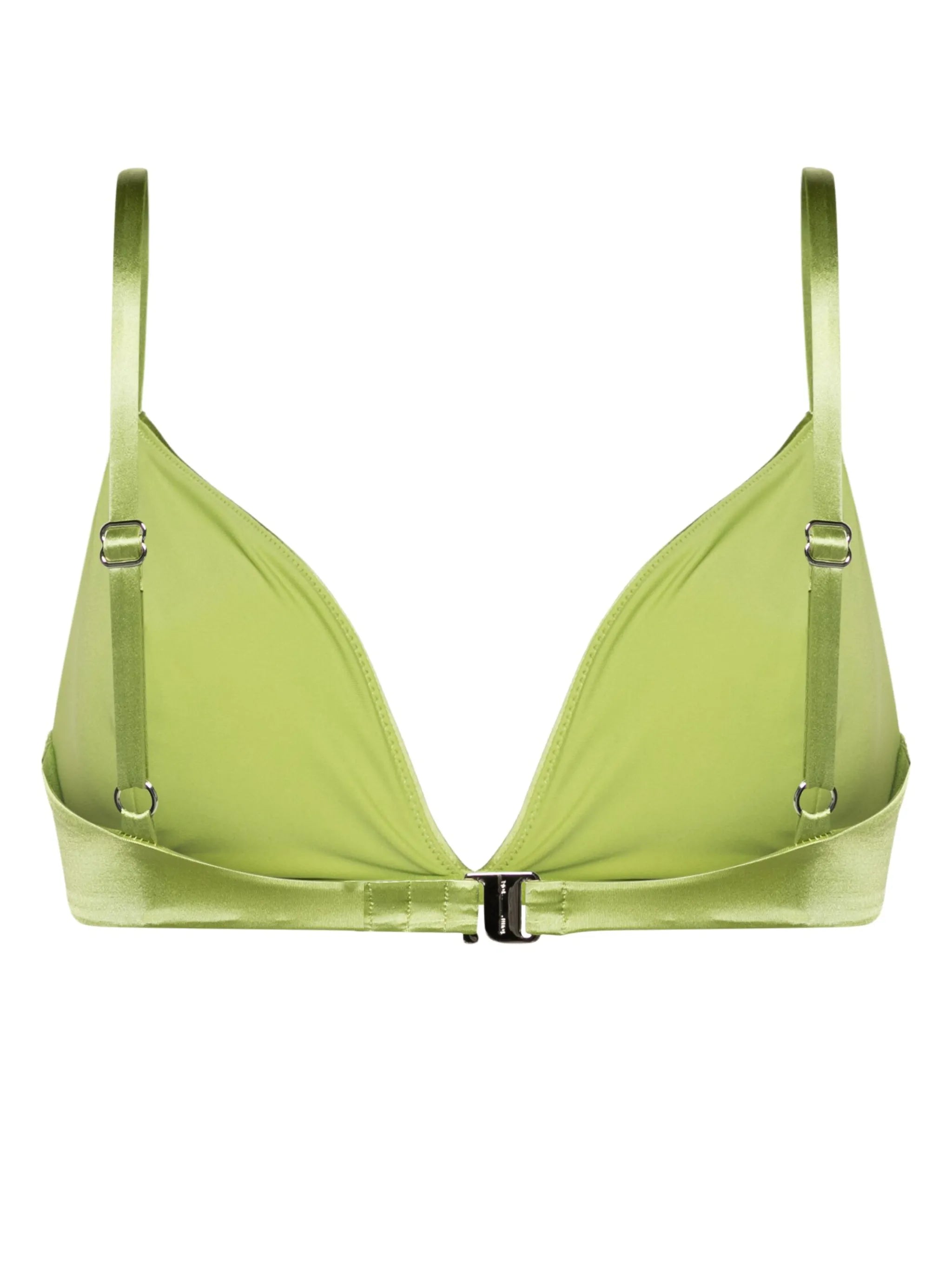 The Triangle satin bikini top