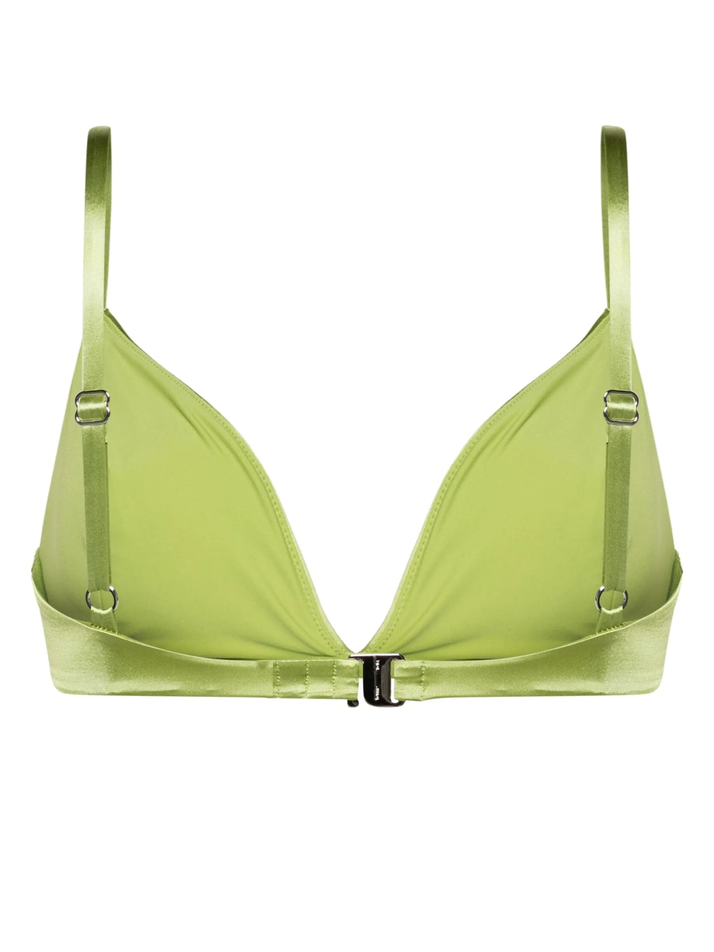 The Triangle satin bikini top
