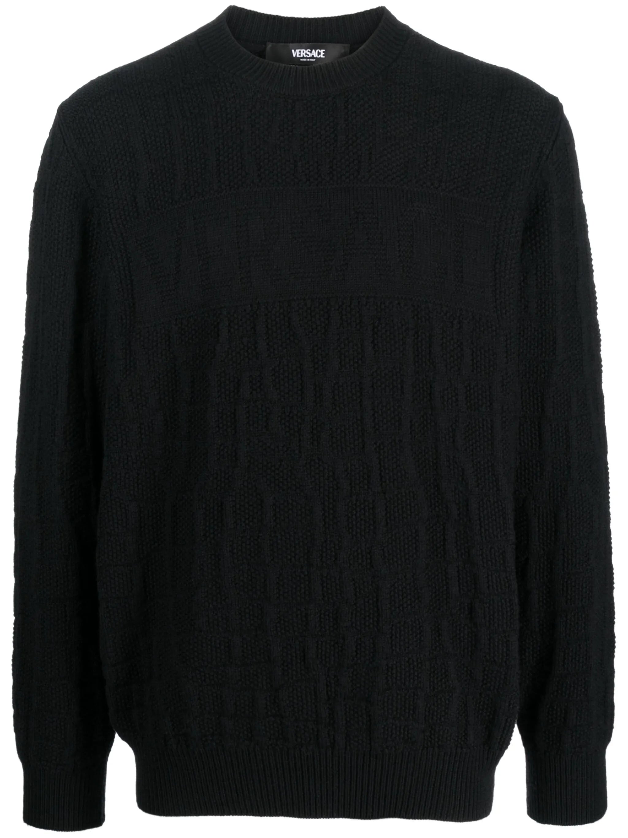crocodile-pattern cable-knit jumper
